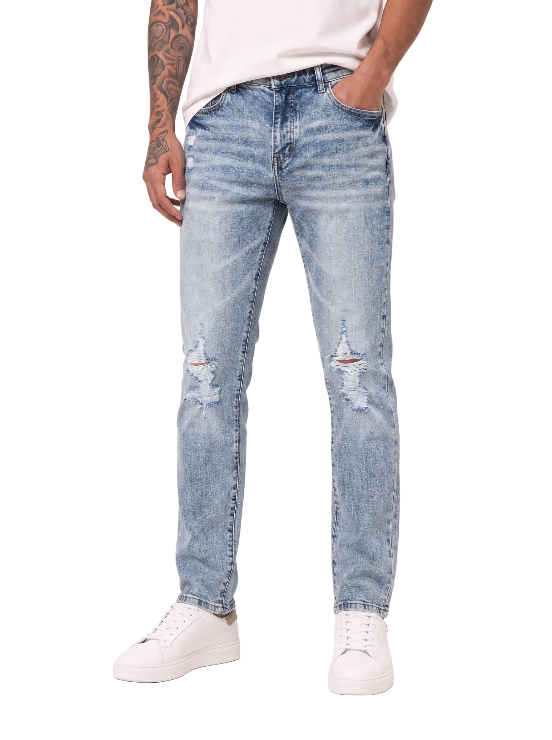 Jean skinny délavé bleu « SAYYAN »