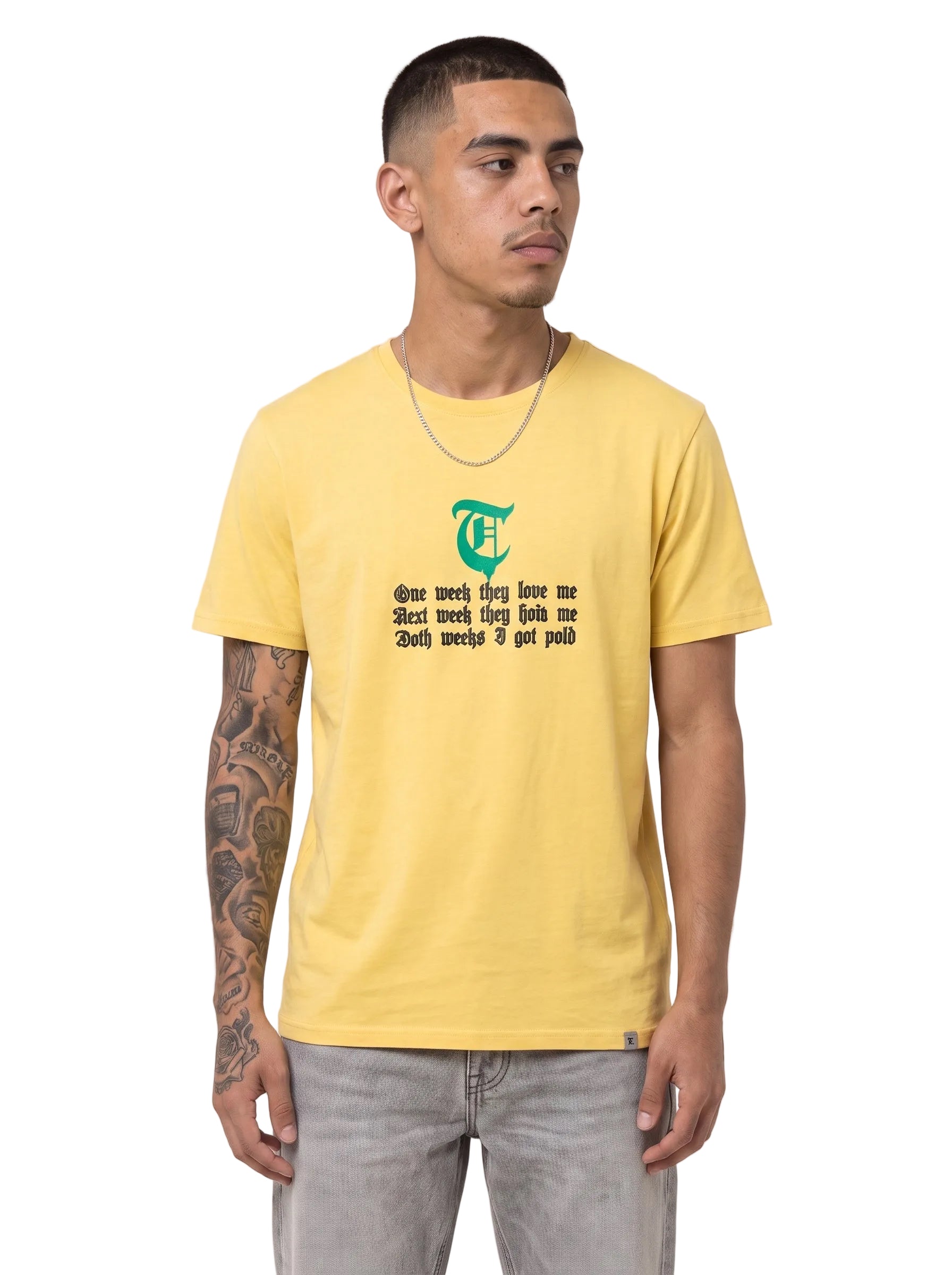 T-shirt jaune vintage « SMOKING SITI »