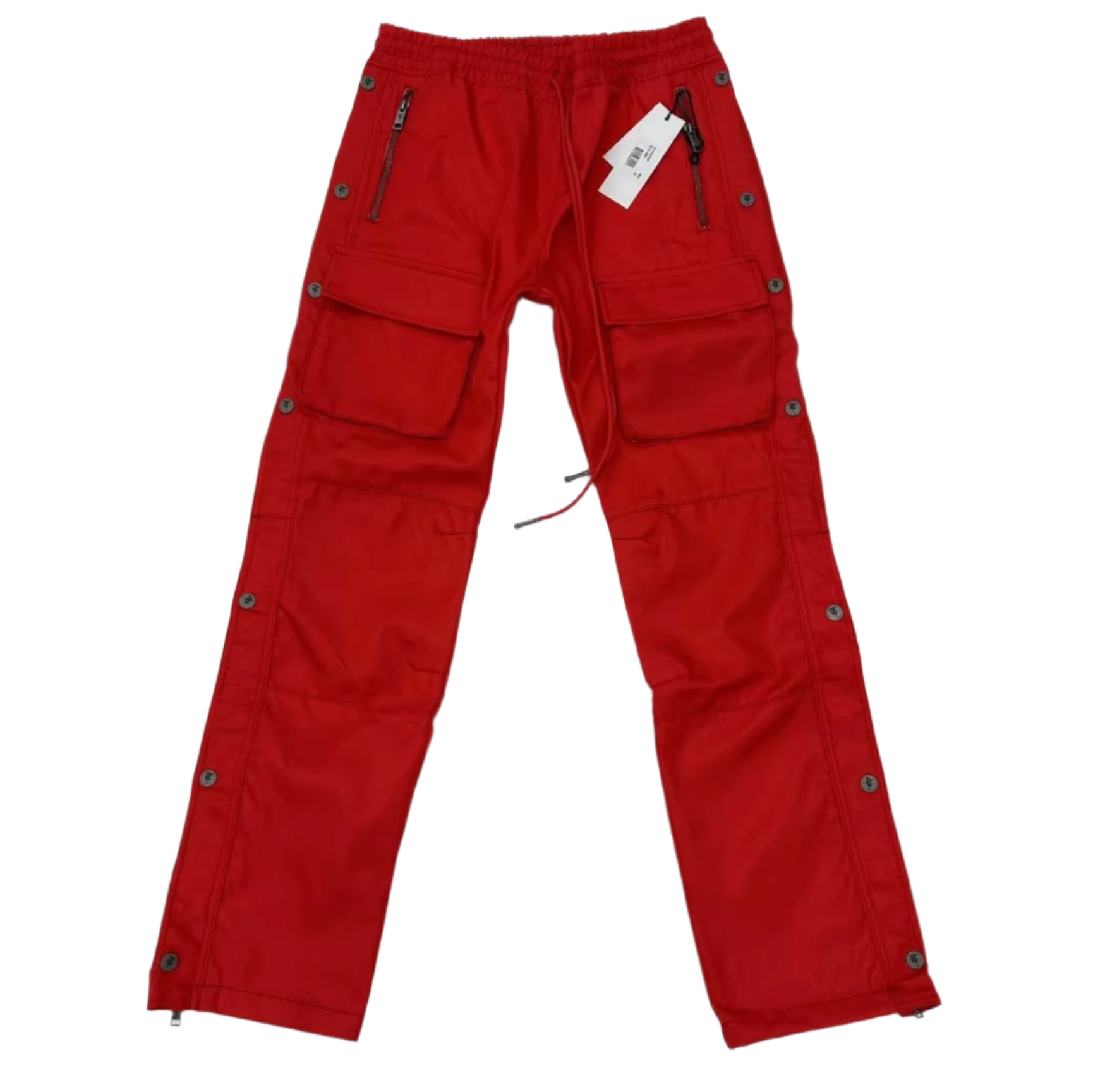 "AL-HUDAYDAH" Red Snap Front Cargo Pants