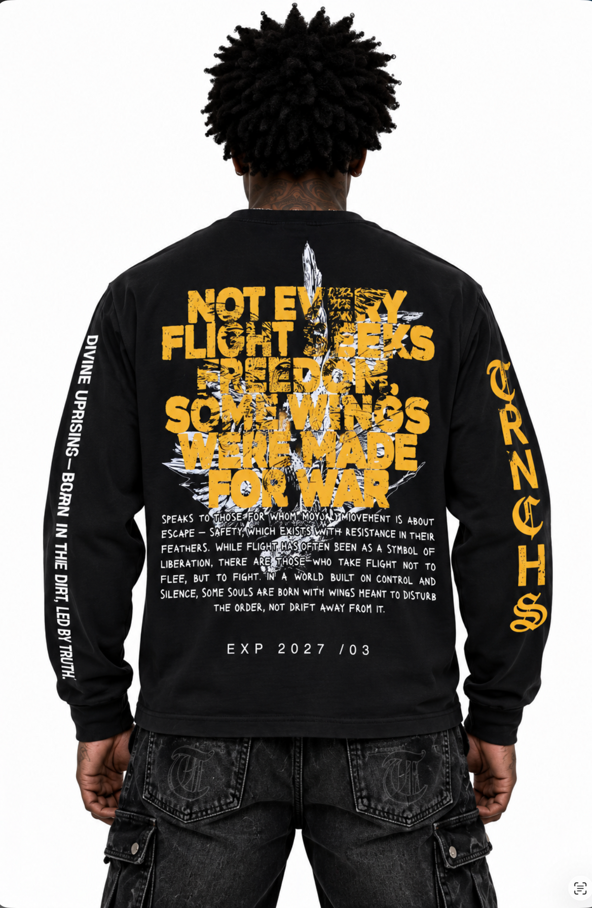 AILES POUR LA GUERRE T-shirt noir à manches longues