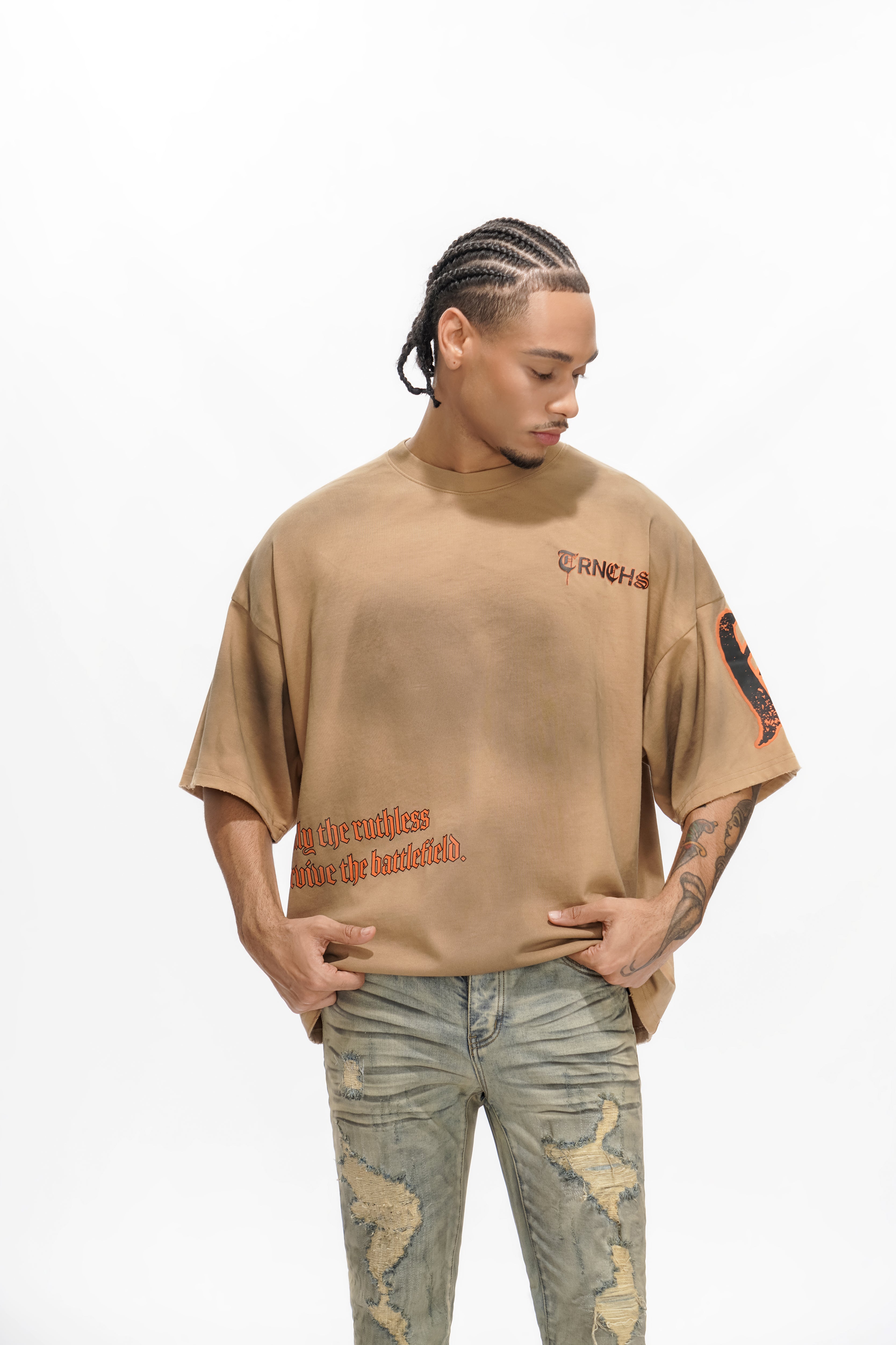 RUTHLESS SOIL Brown Vintage Tee
