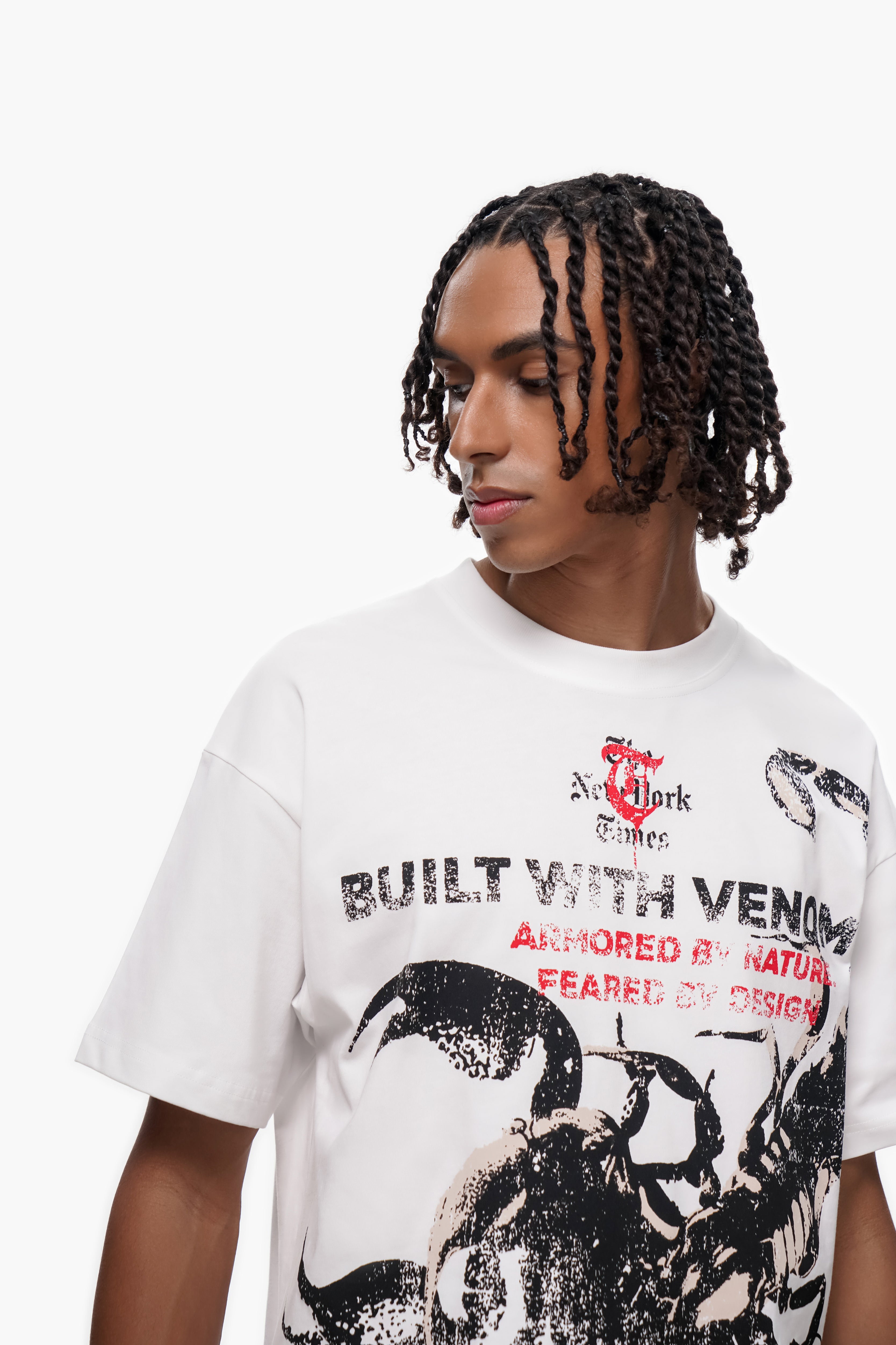 "BUILT IN VENOM" White Tee