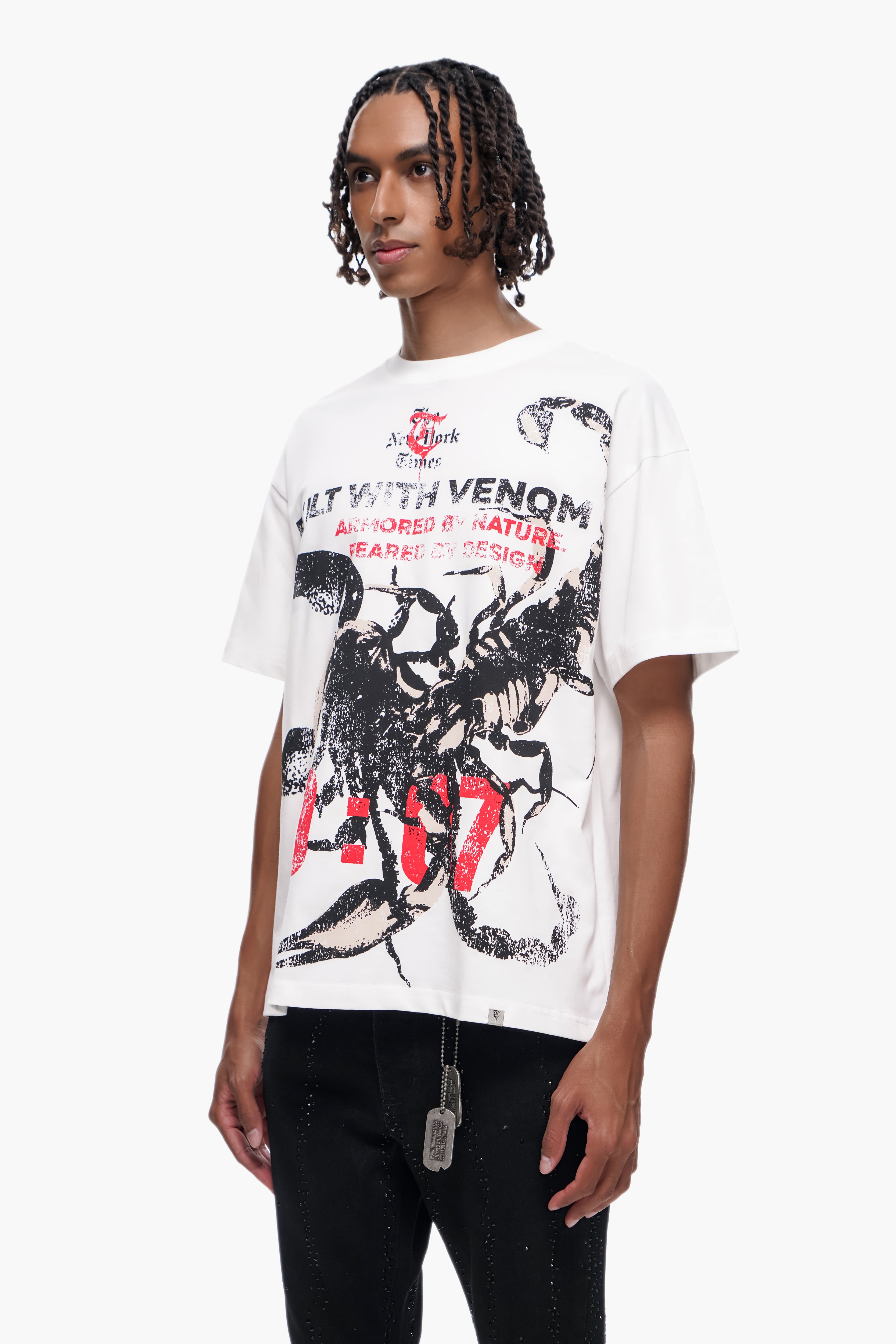 "BUILT IN VENOM" White Tee
