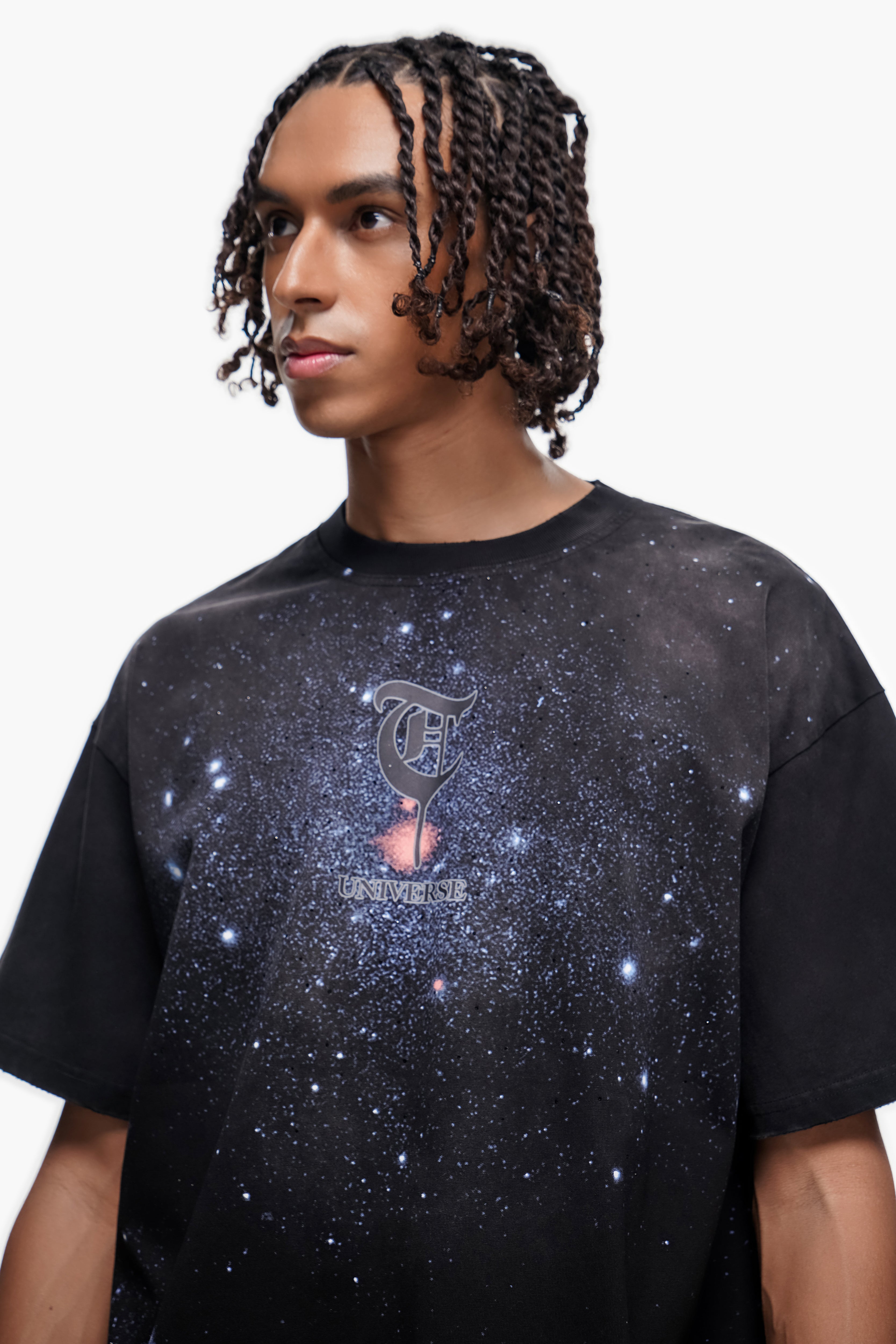 "LIGHT FROM BELOW" Black tee