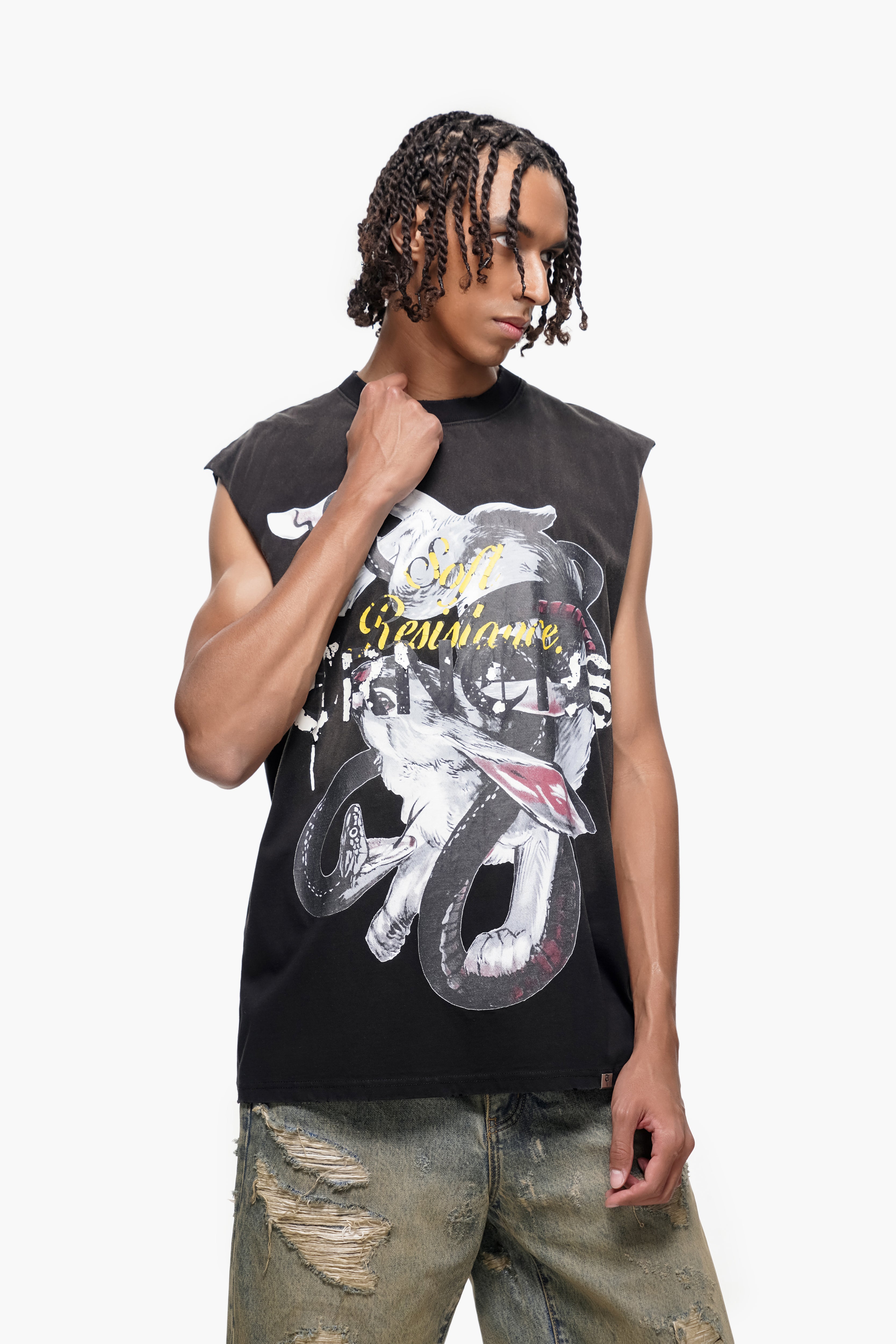 "UNCHOSEN FIGHT" Black Tank Top