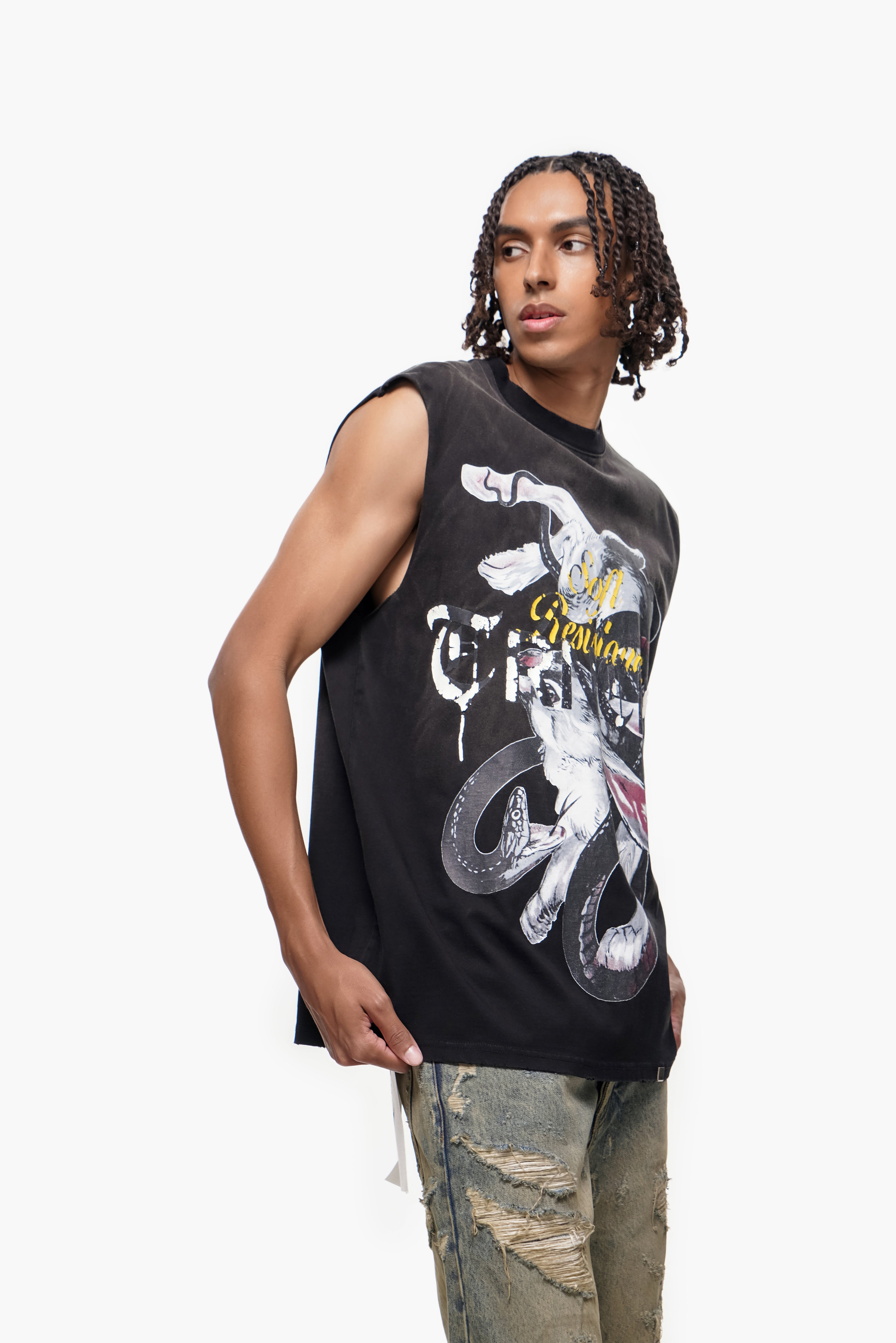 "UNCHOSEN FIGHT" Black Tank Top