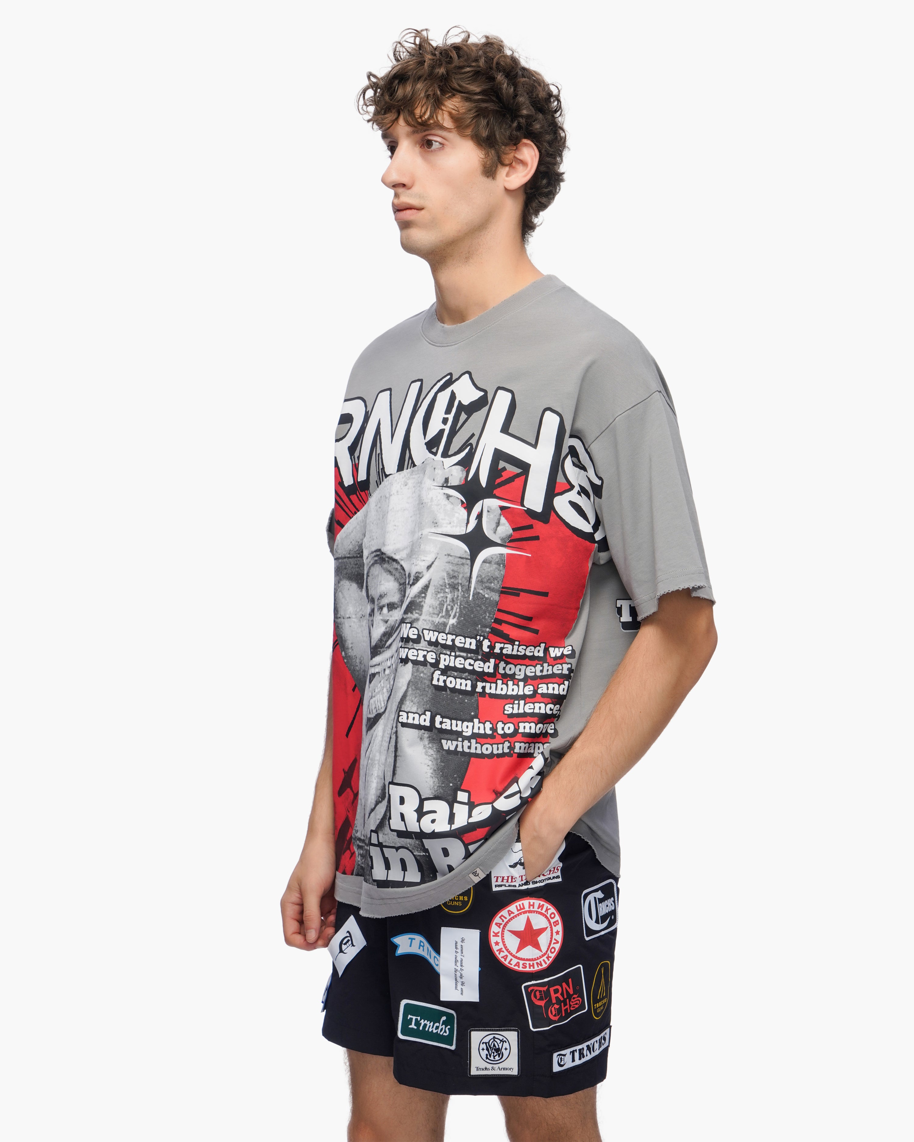 "RAISED IN RUIN" Grey Tee