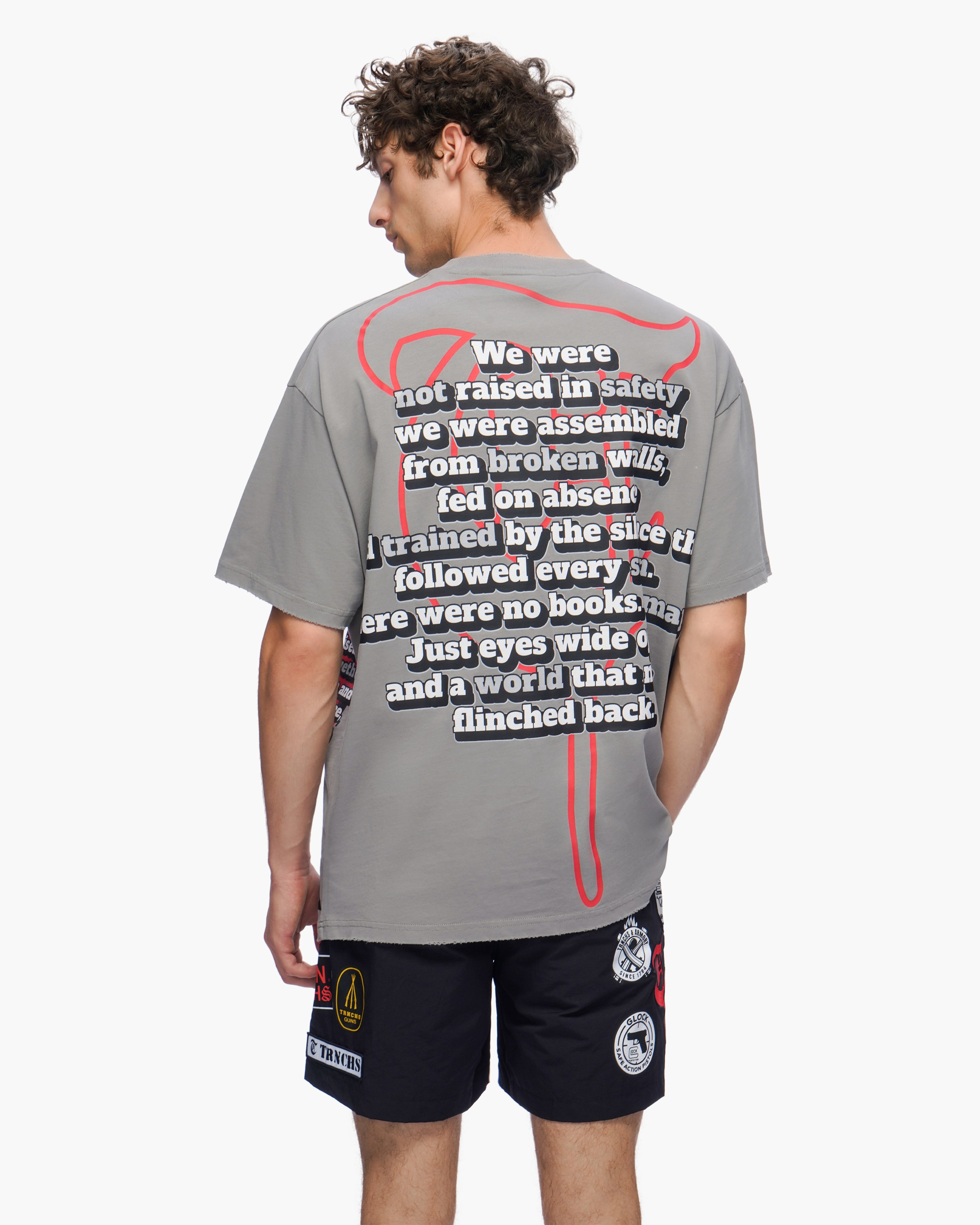 "RAISED IN RUIN" Grey Tee