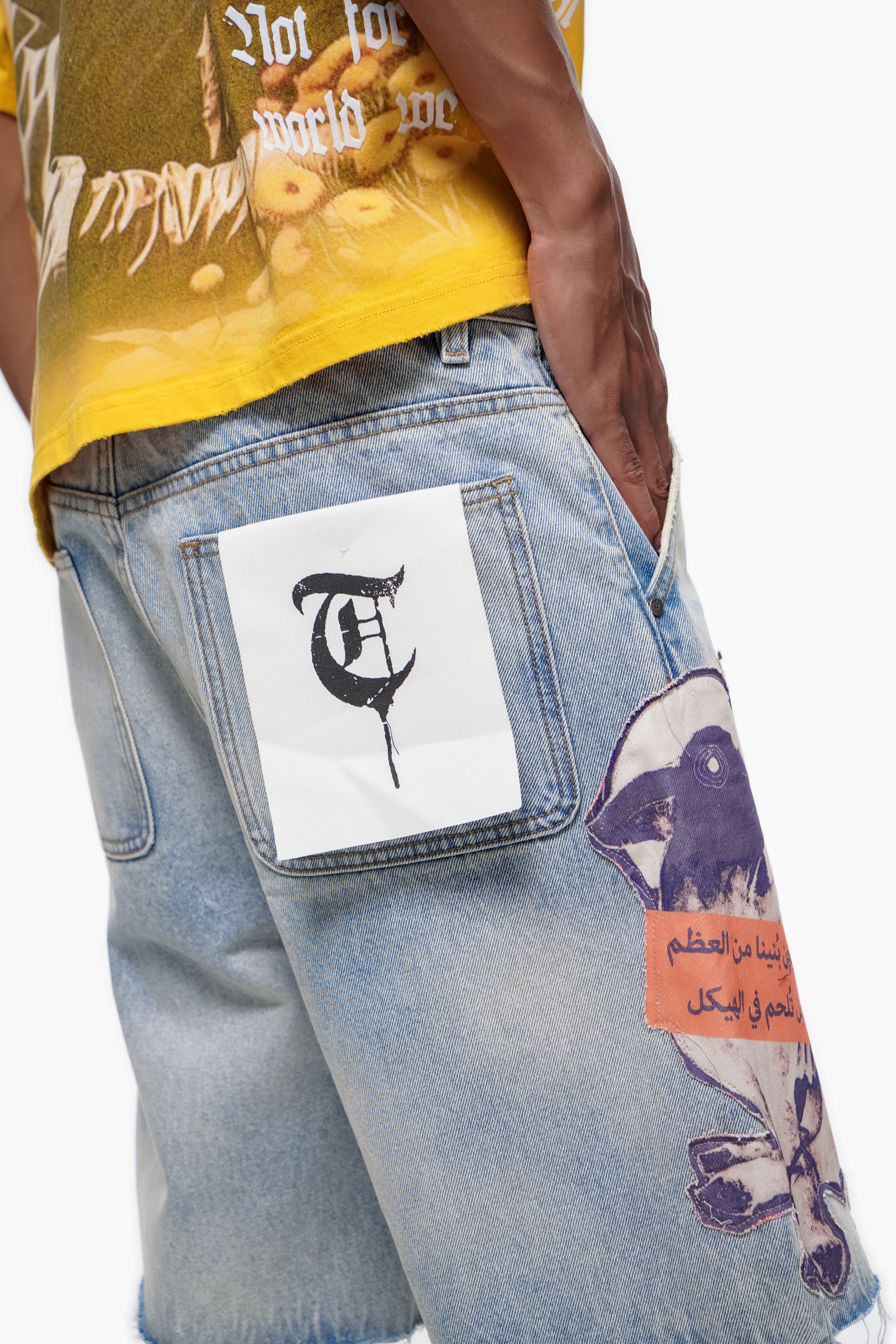 COLLAGE - Light Blue Wash Denim Shorts