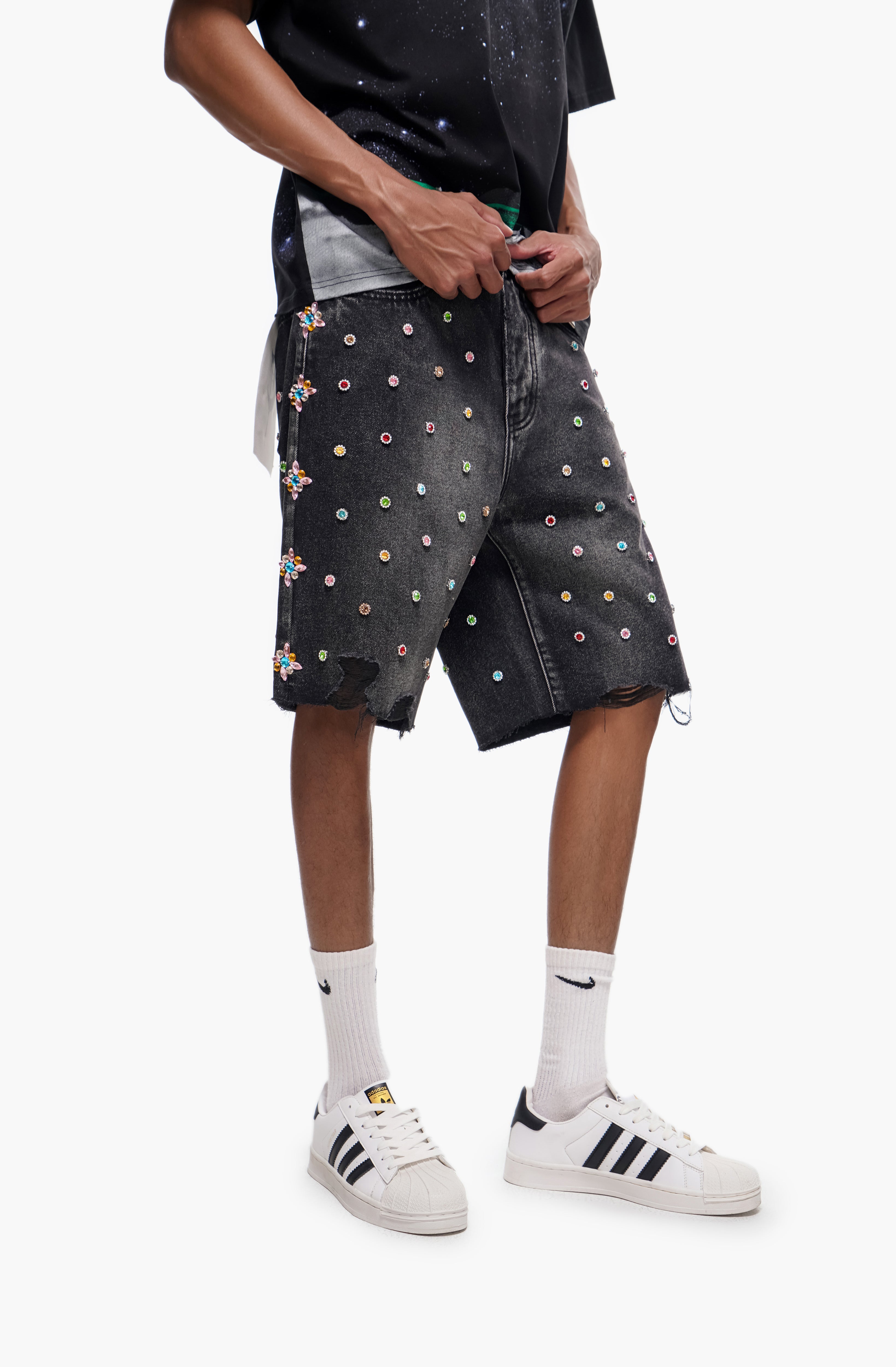 BOUNTY - Black Wash Denim Shorts