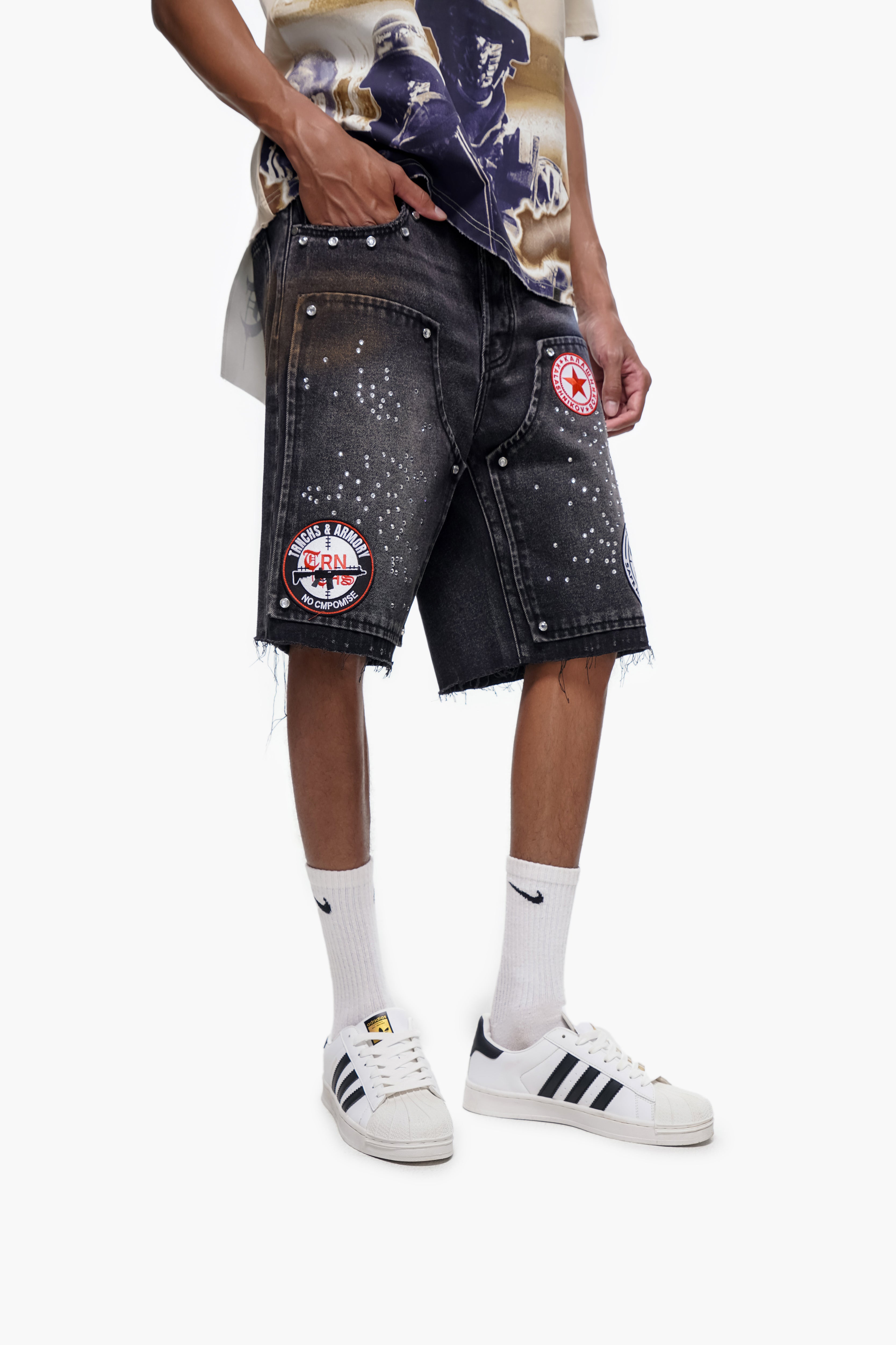 OPERATOR - Black Wash Denim Shorts