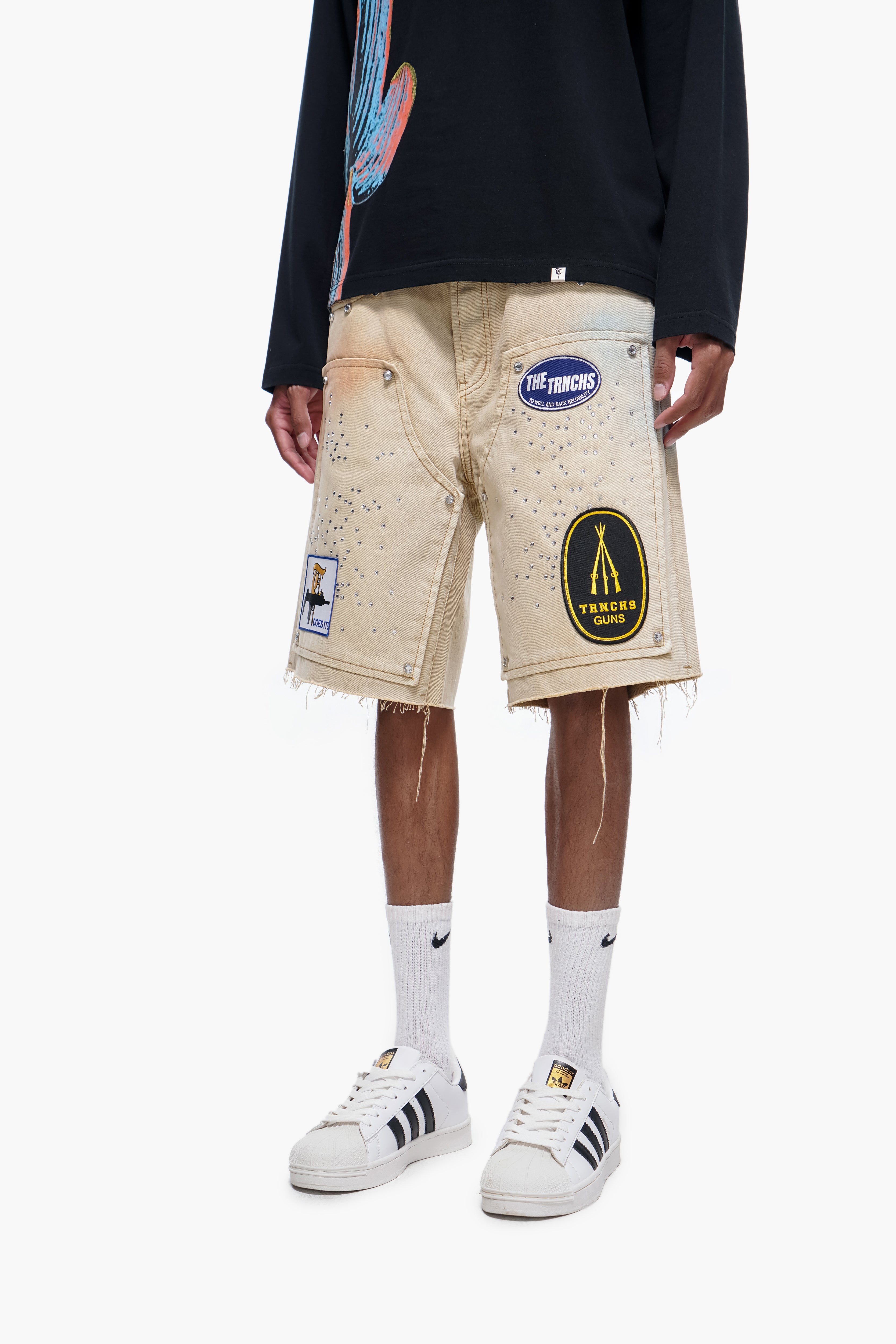 OPERATOR - Khaki Wash Denim Shorts