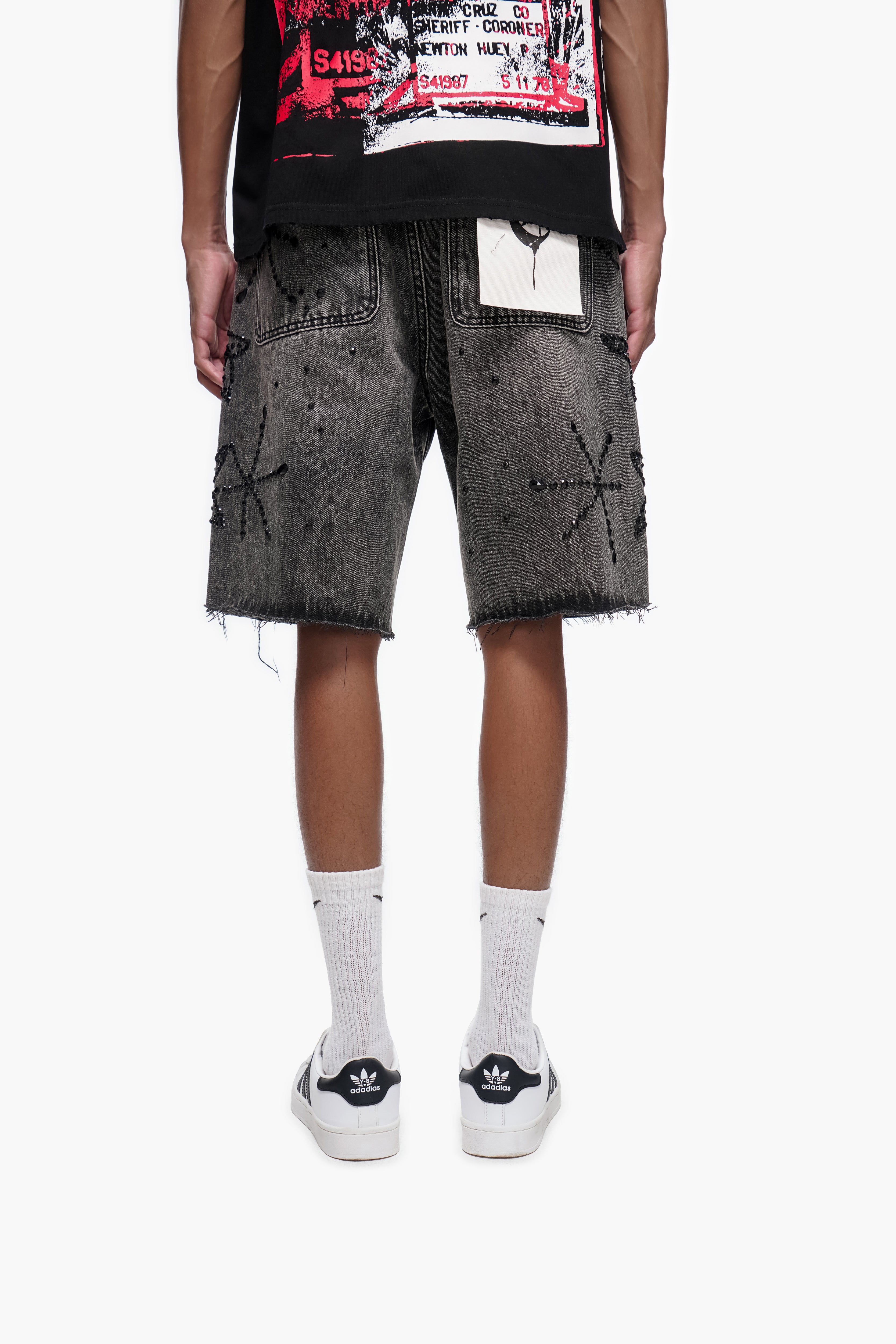 VENOM - Gray Wash Denim Shorts