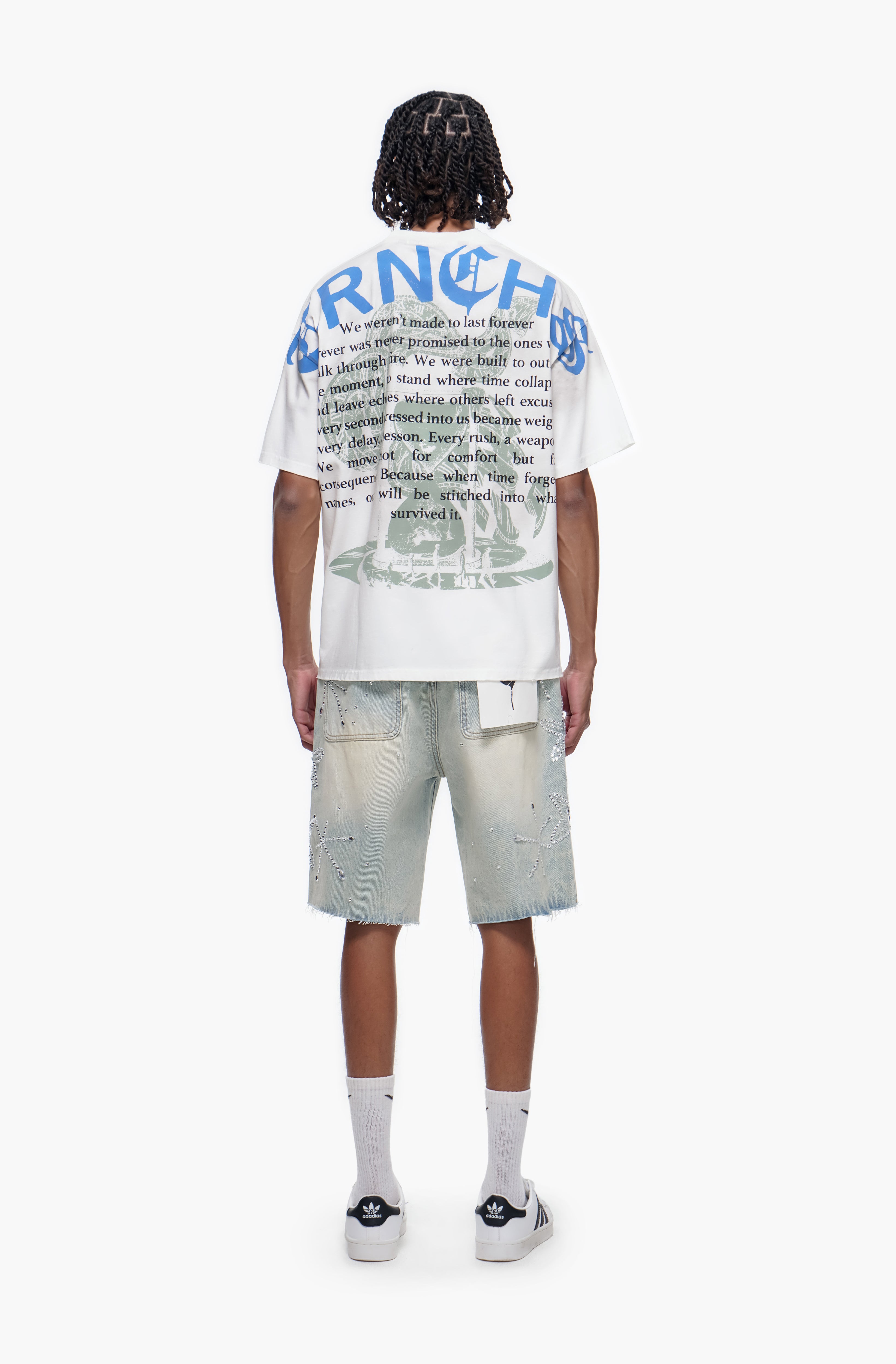 VENOM - Light Blue Wash Denim Shorts