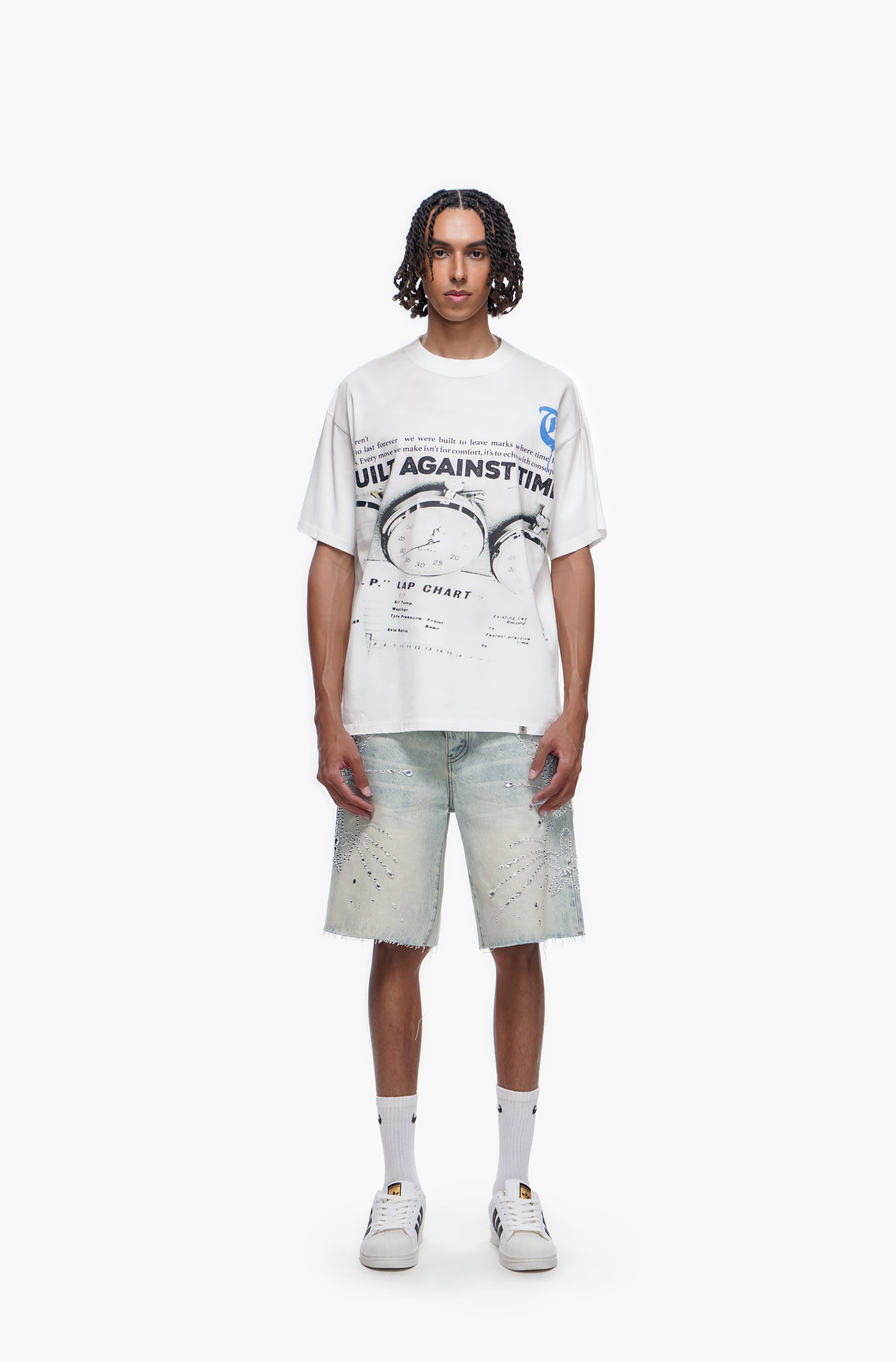 VENOM - Light Blue Wash Denim Shorts