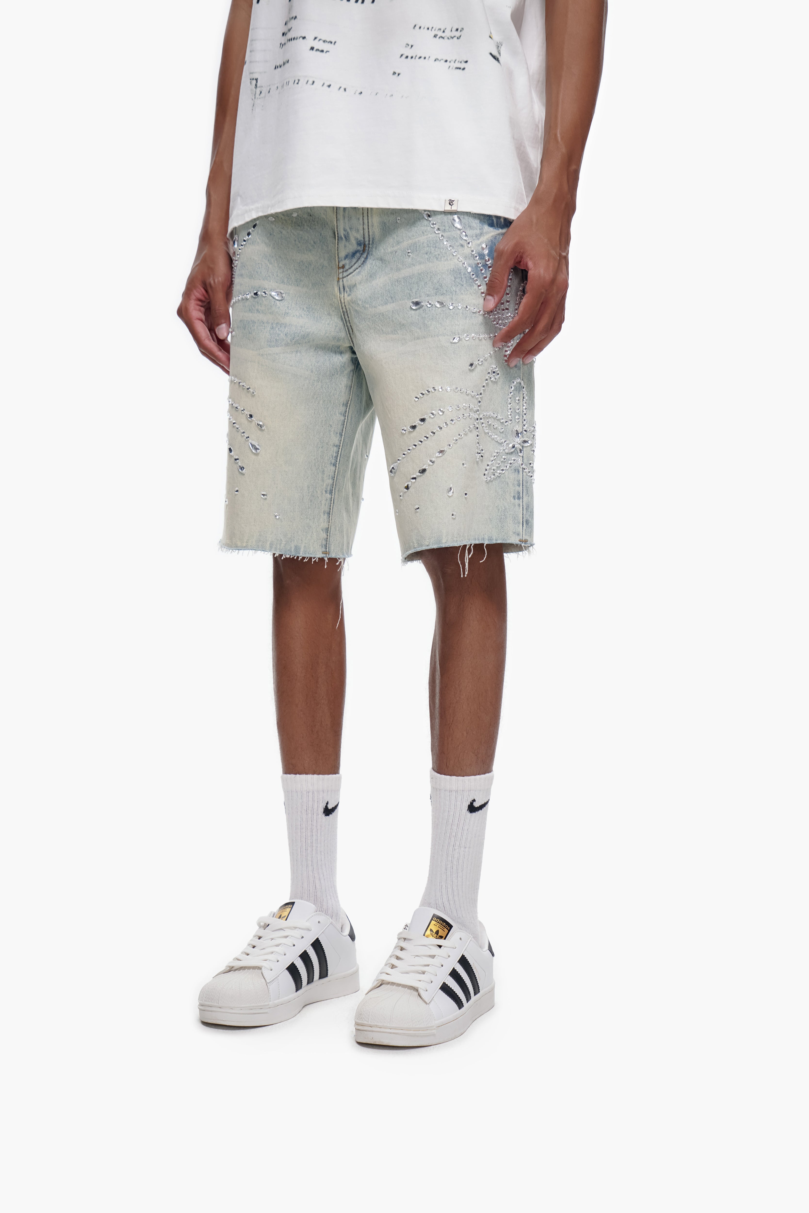 VENOM - Light Blue Wash Denim Shorts