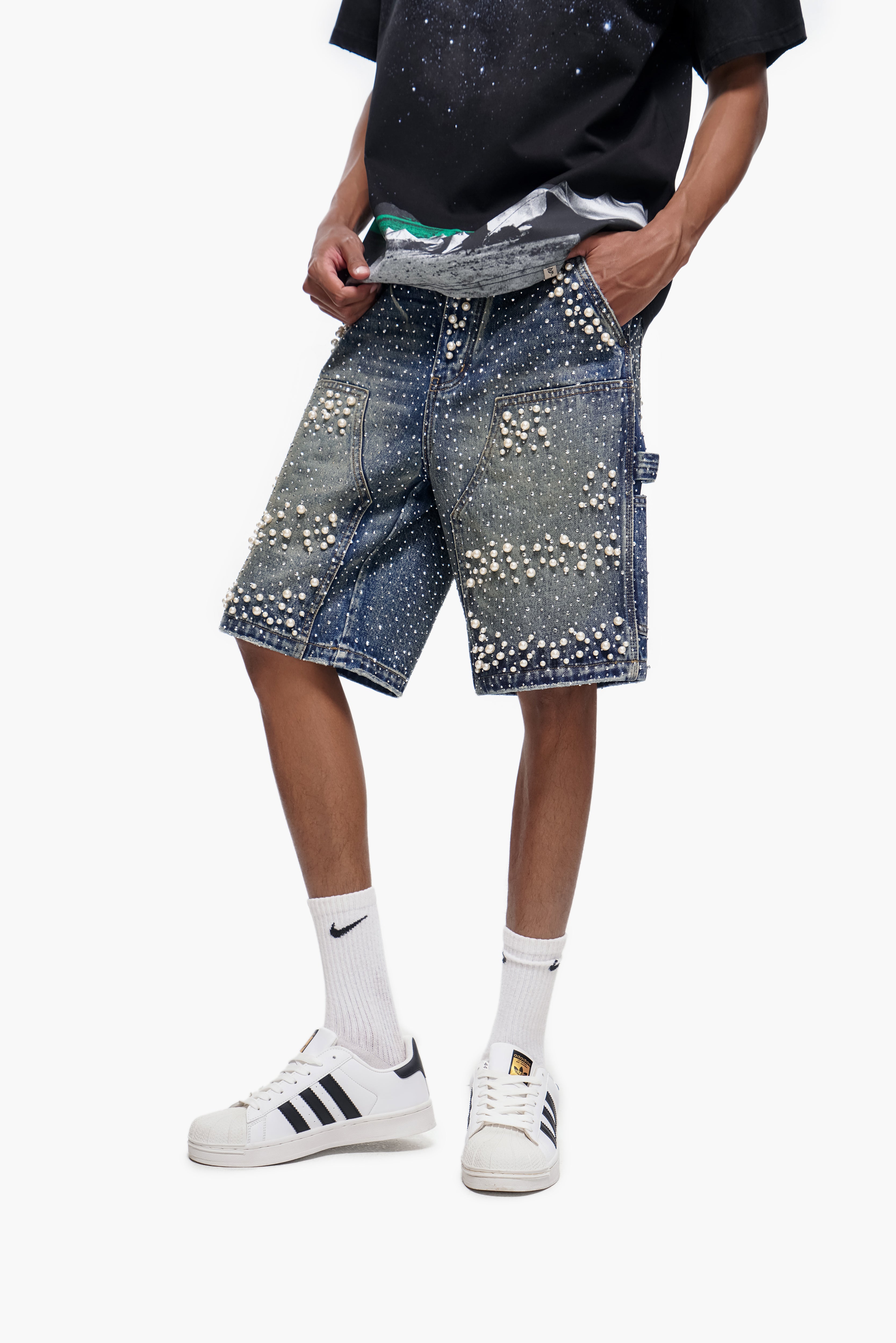 ARMOR - Dark Blue Wash Denim Shorts