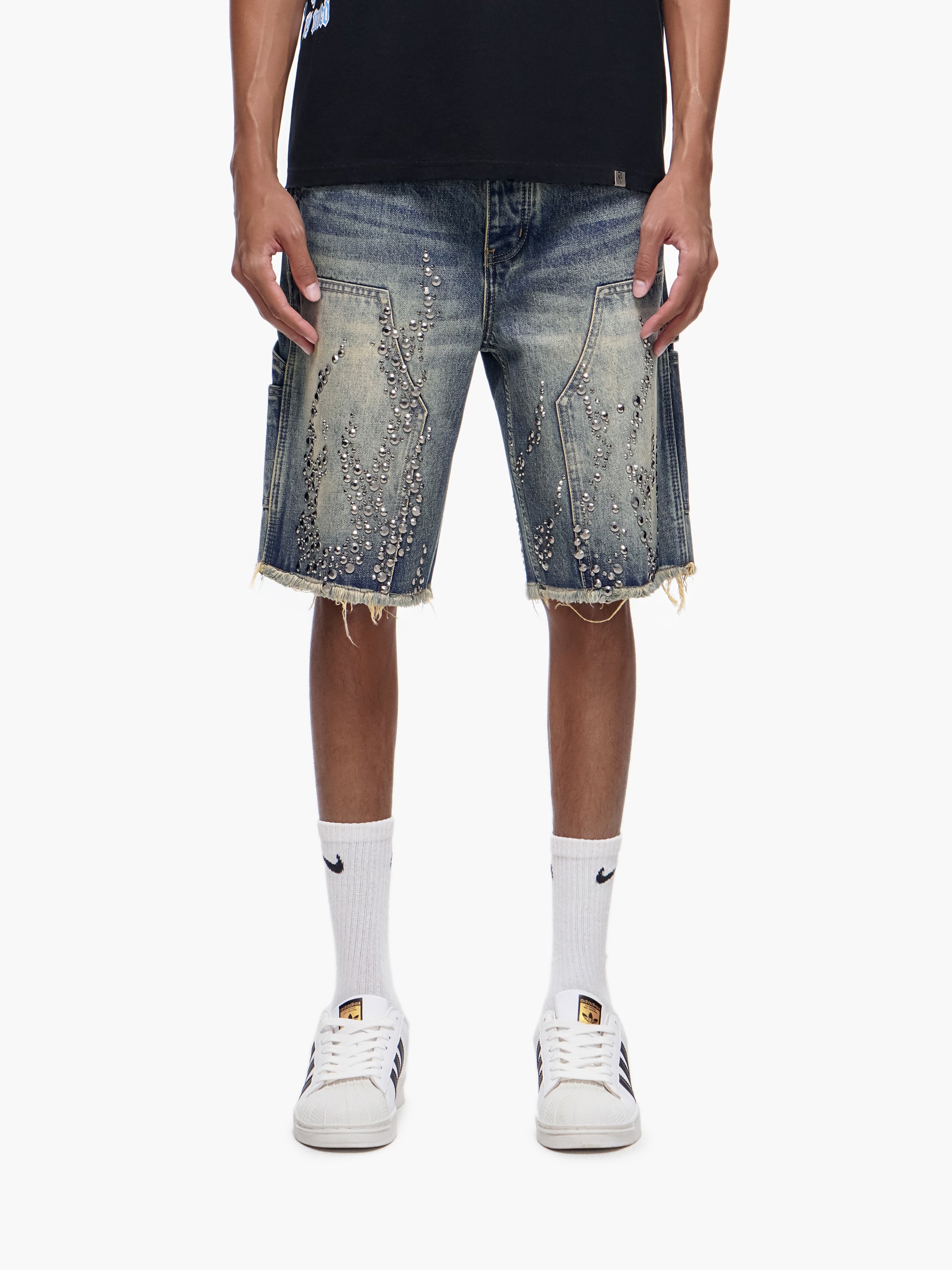 SHRAPNEL - Vintage Wash Denim Shorts