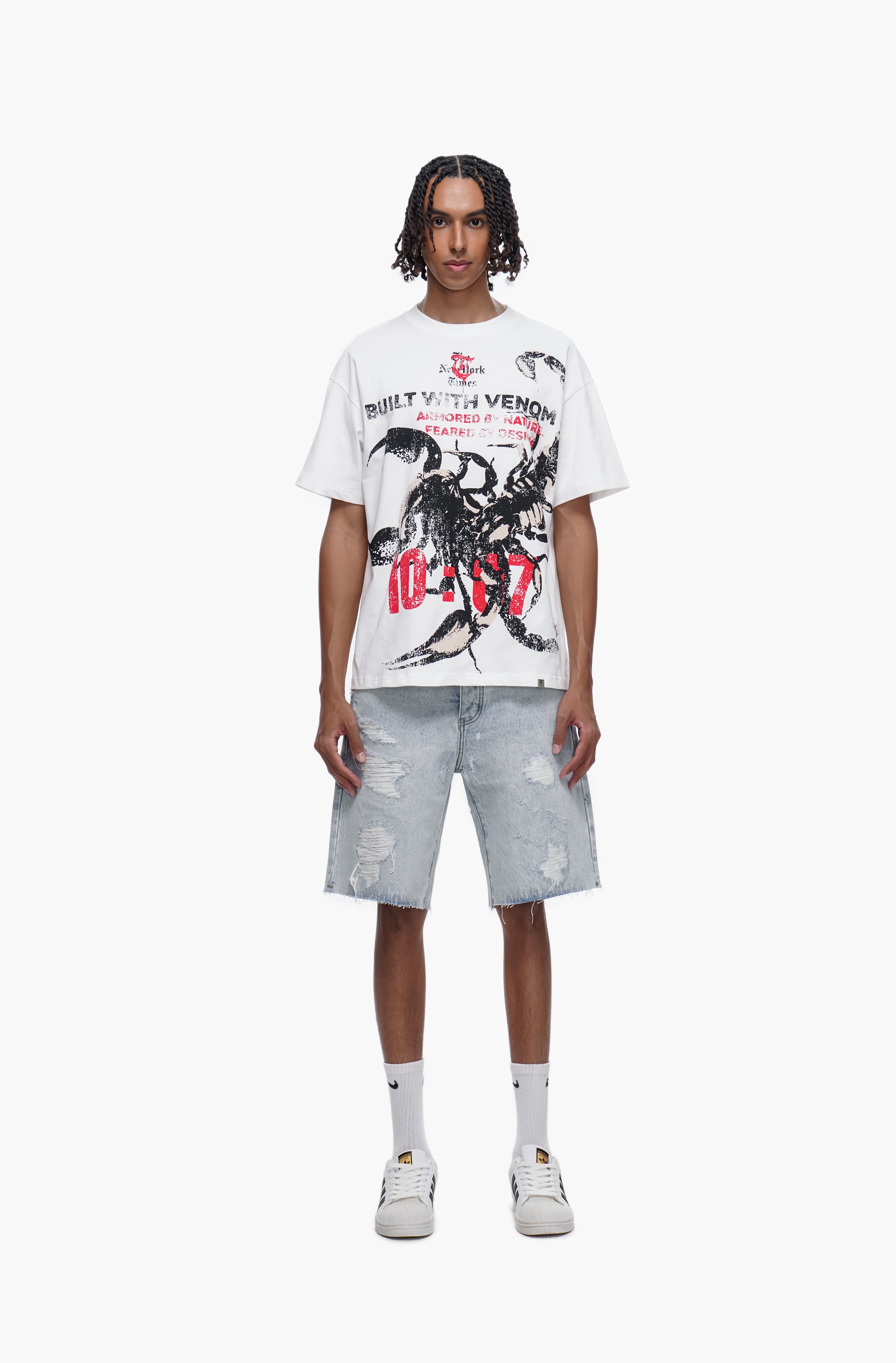 DISTRICT - Light Blue Wash Denim Shorts