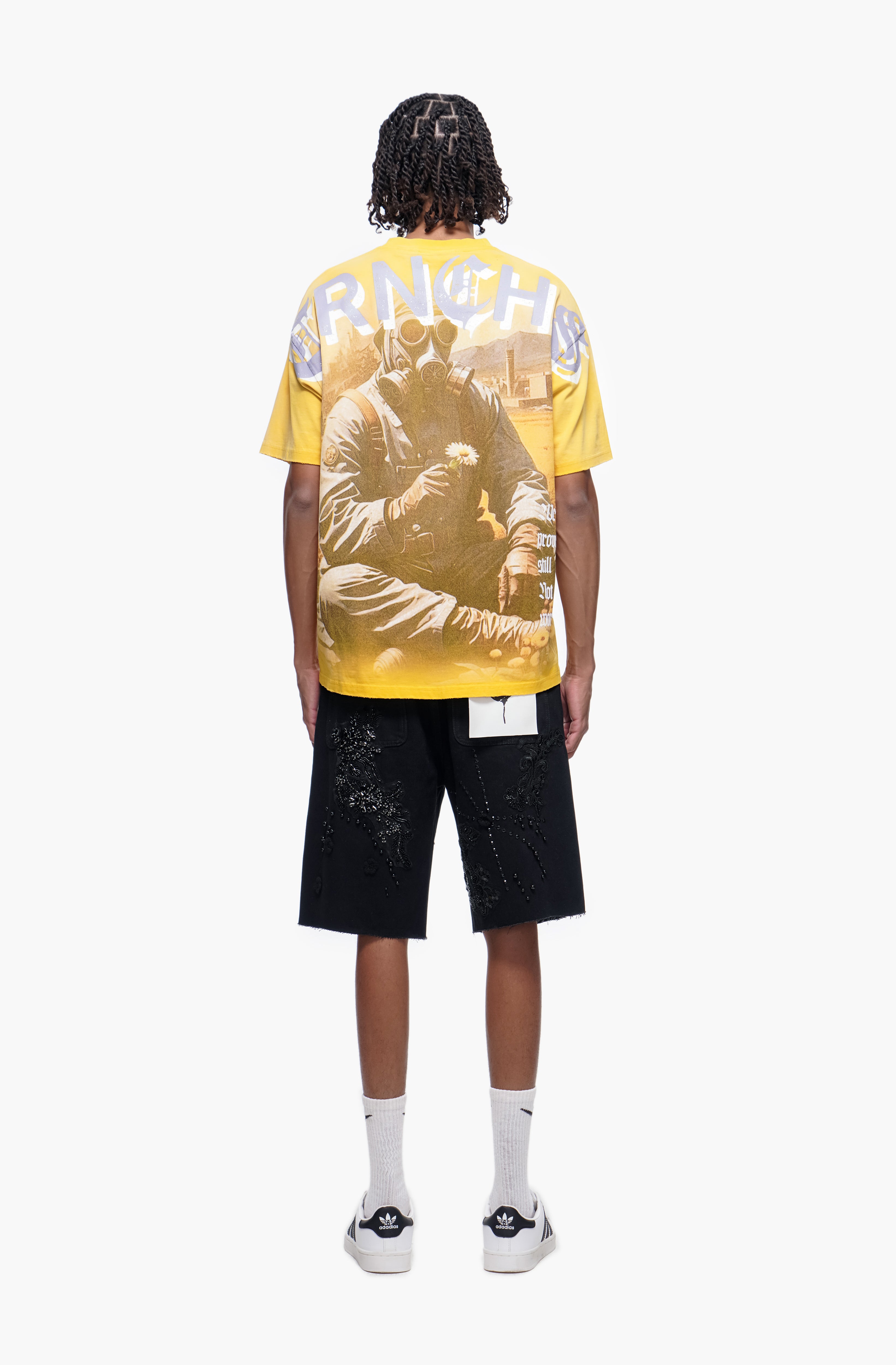 STITCHED - Black Denim Shorts