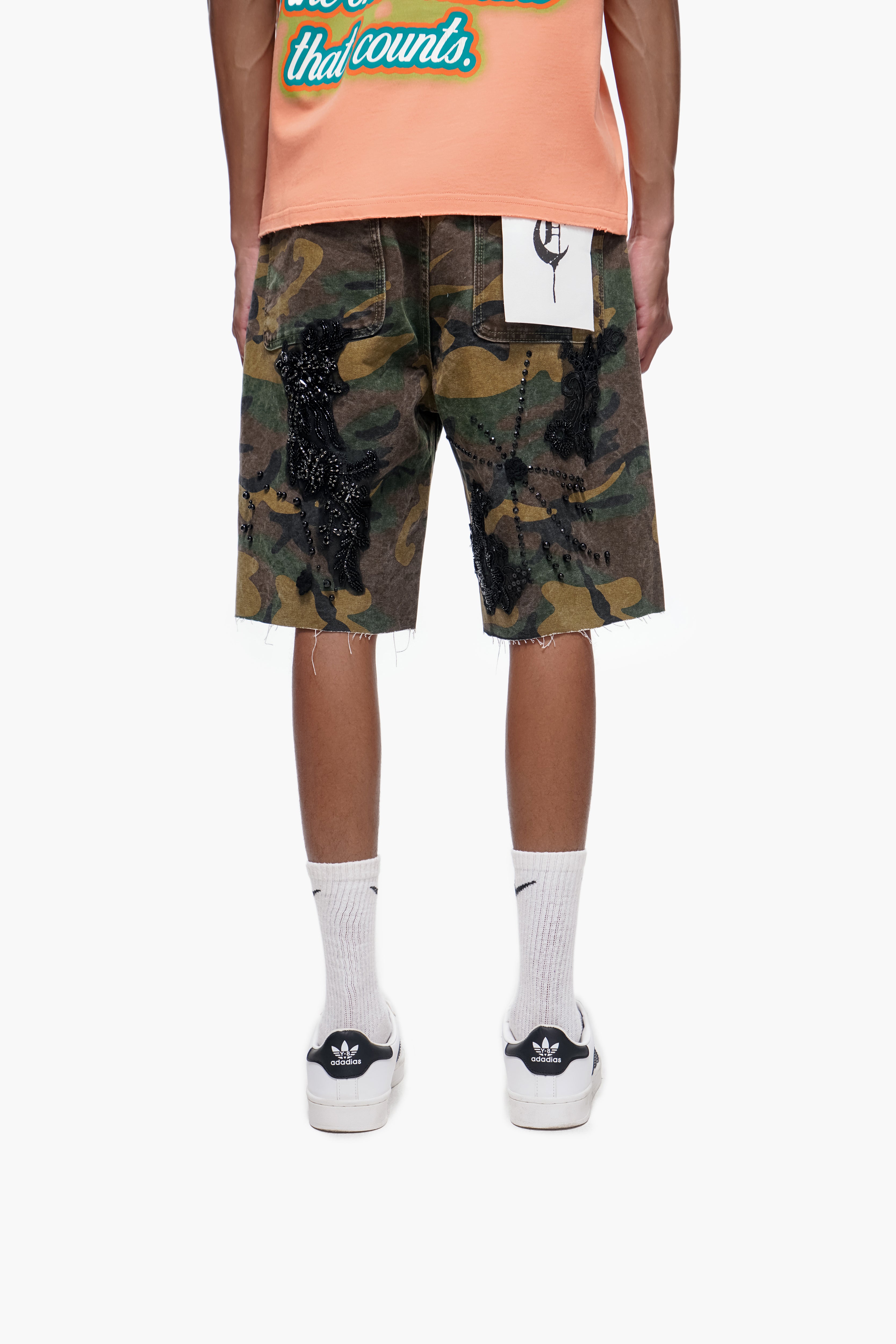 STITCHED - Camo Denim Shorts