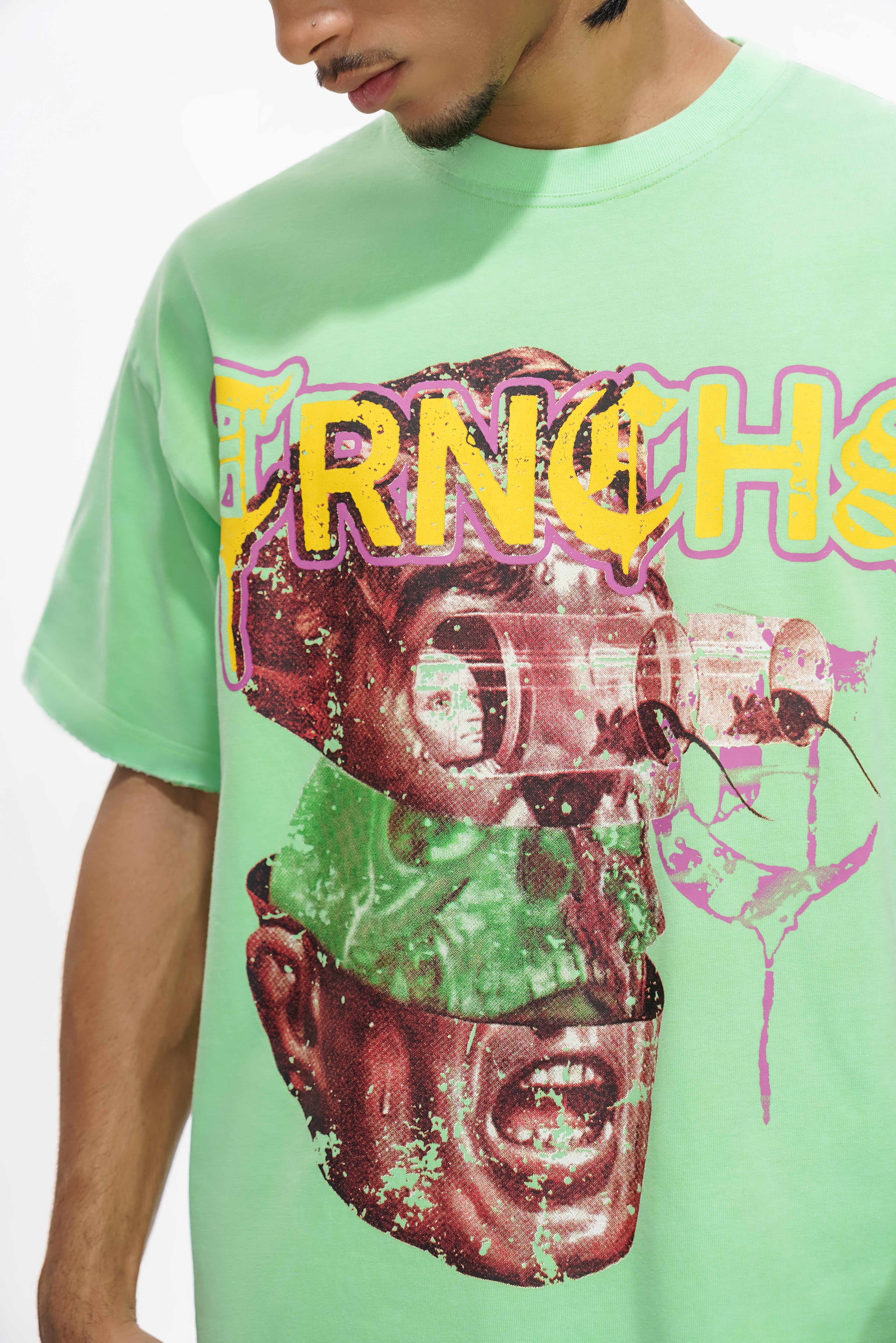 T-SHIRT VERT MENTAL WARFARE