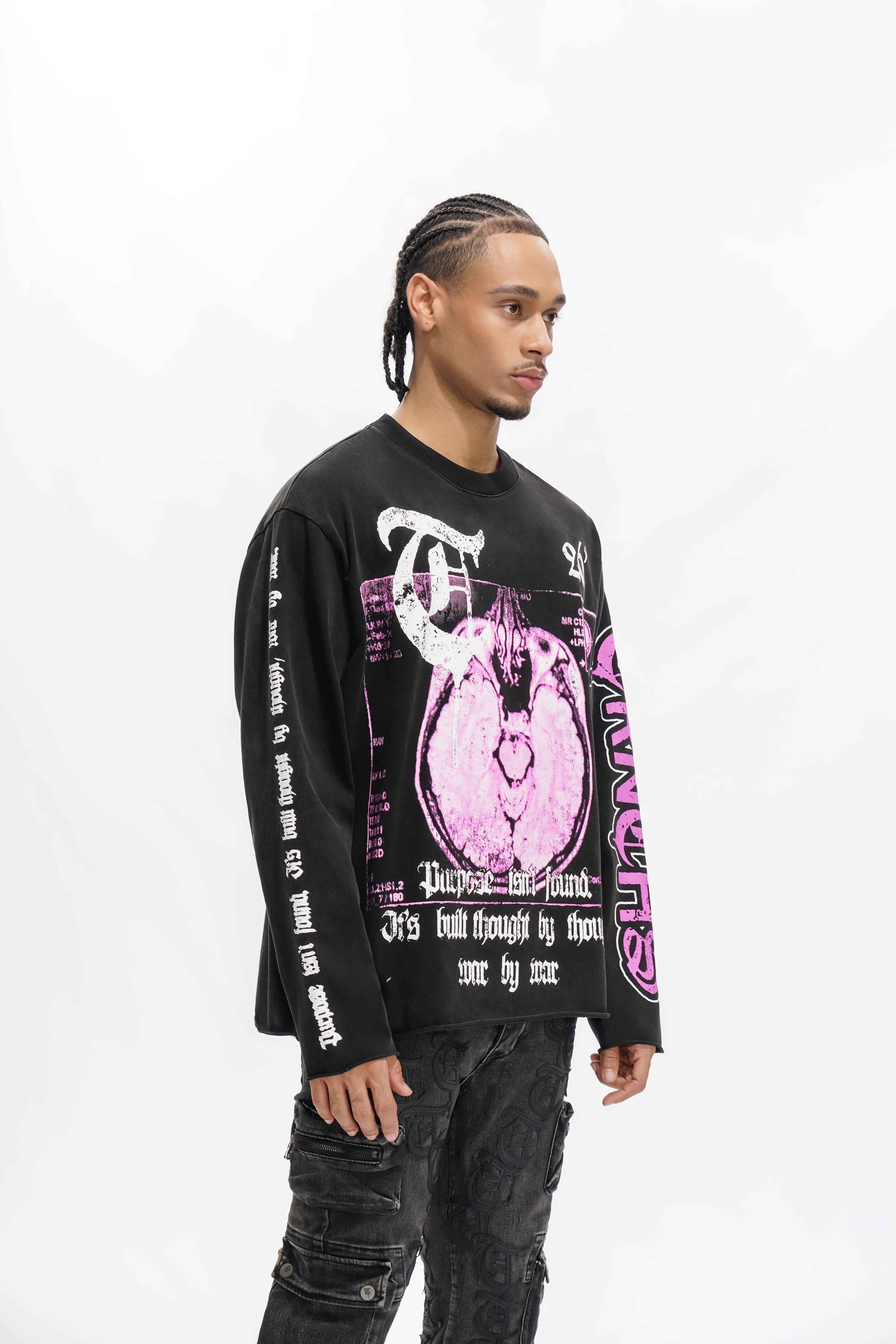 "MINDSET" Black Crewneck