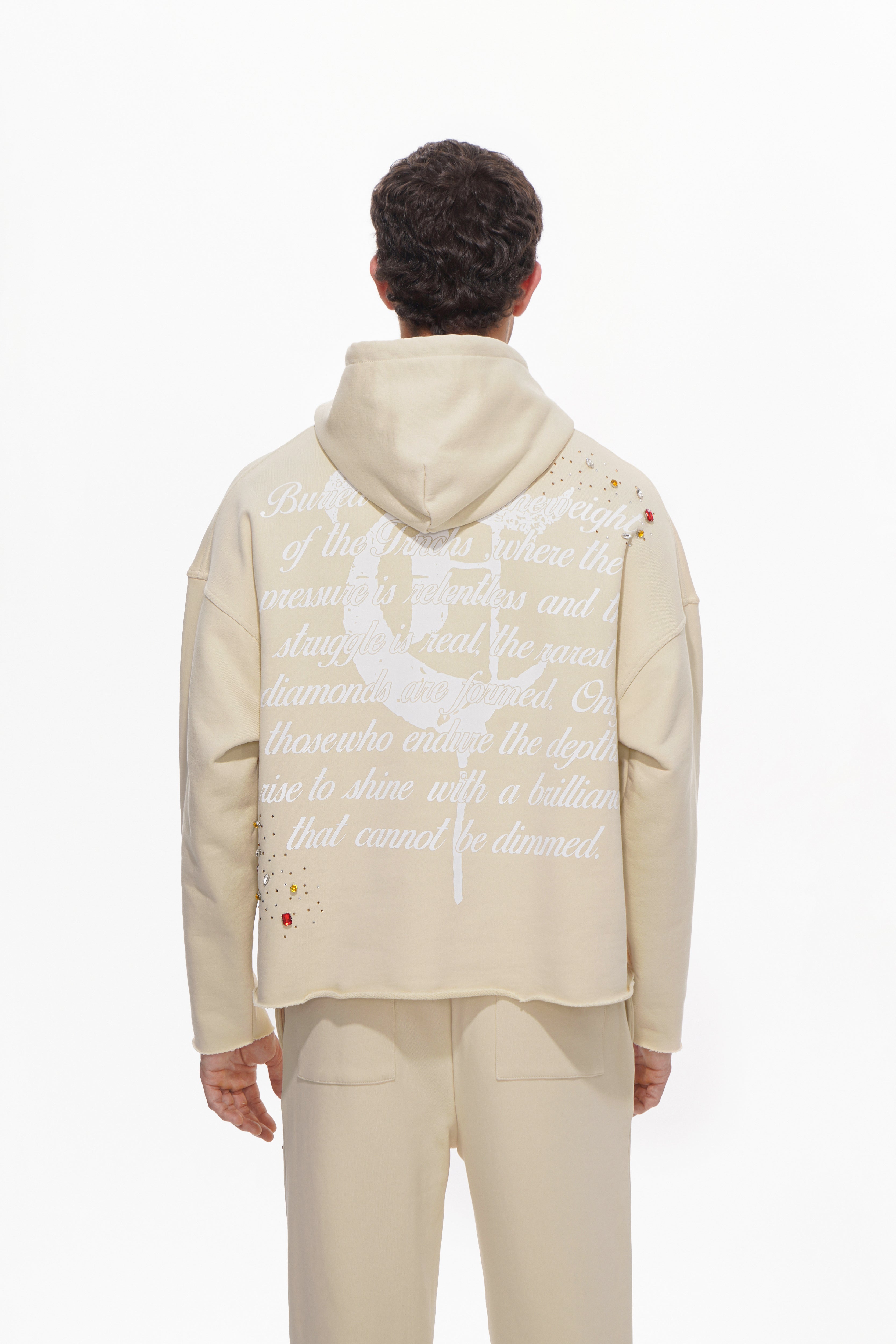 BLOOD DIAMOND Cremefarbener Kapuzenpullover
