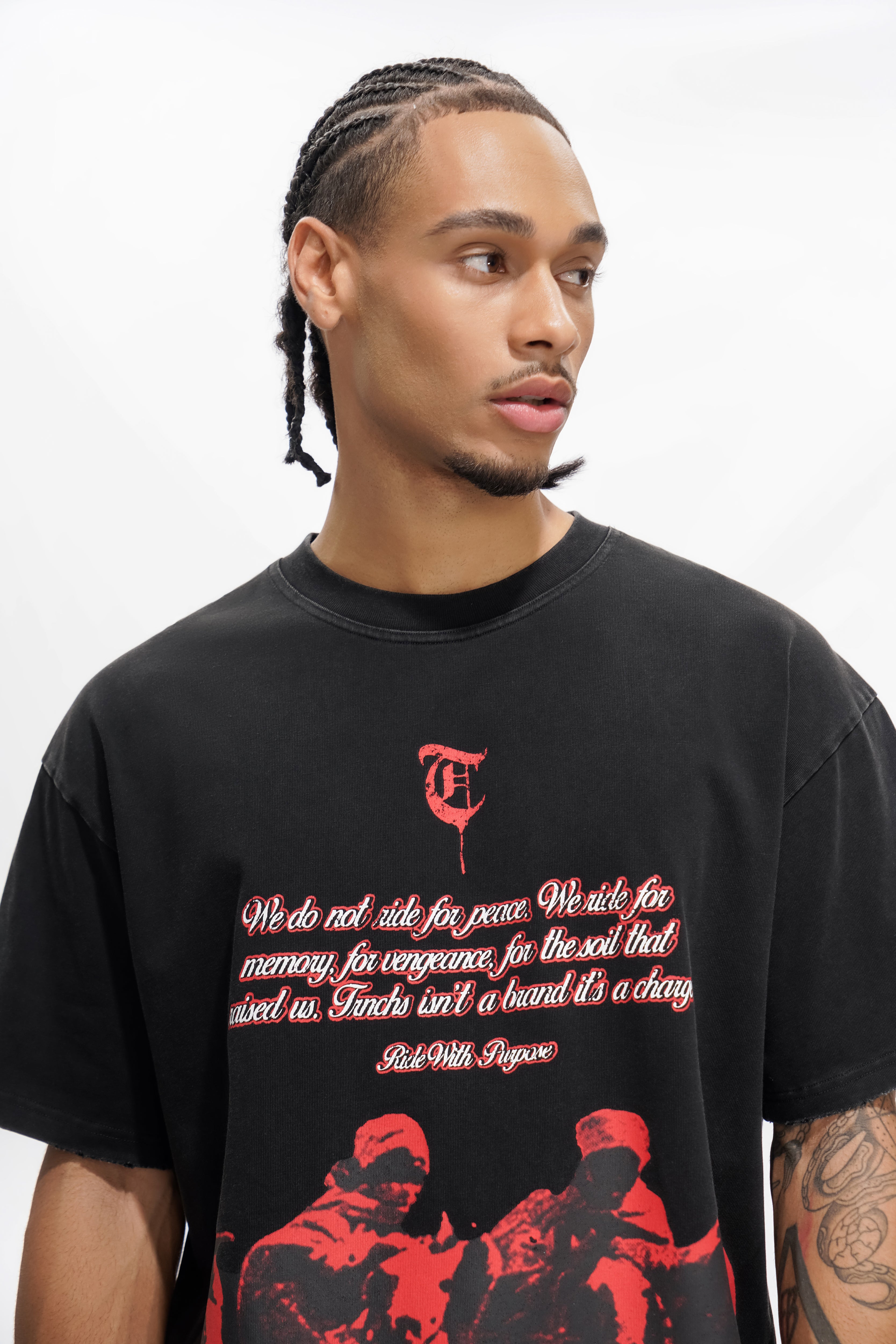 Schwarzes T-Shirt „INFANTERIE“