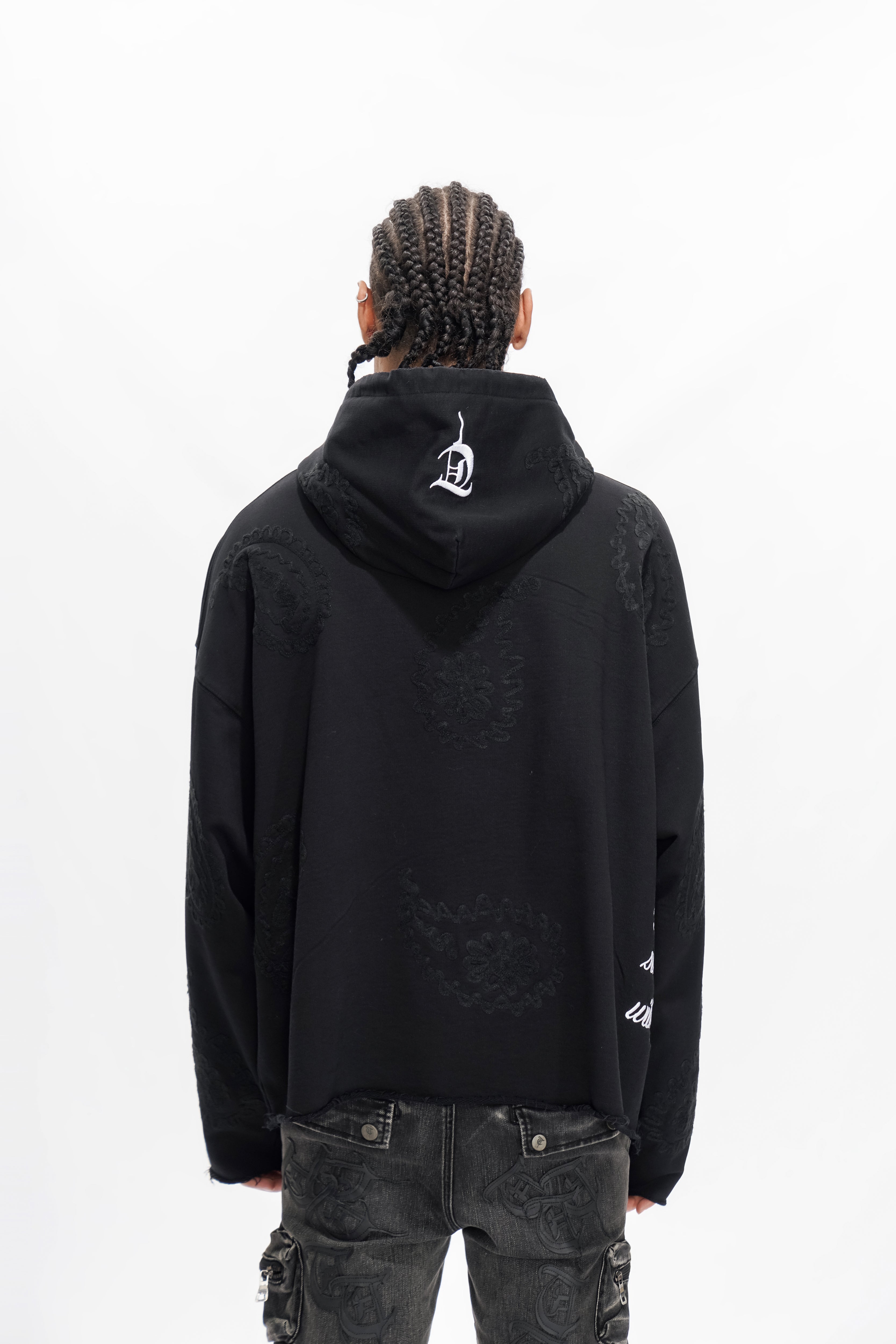 "PAISLEY COMMAND" Schwarzer Hoodie