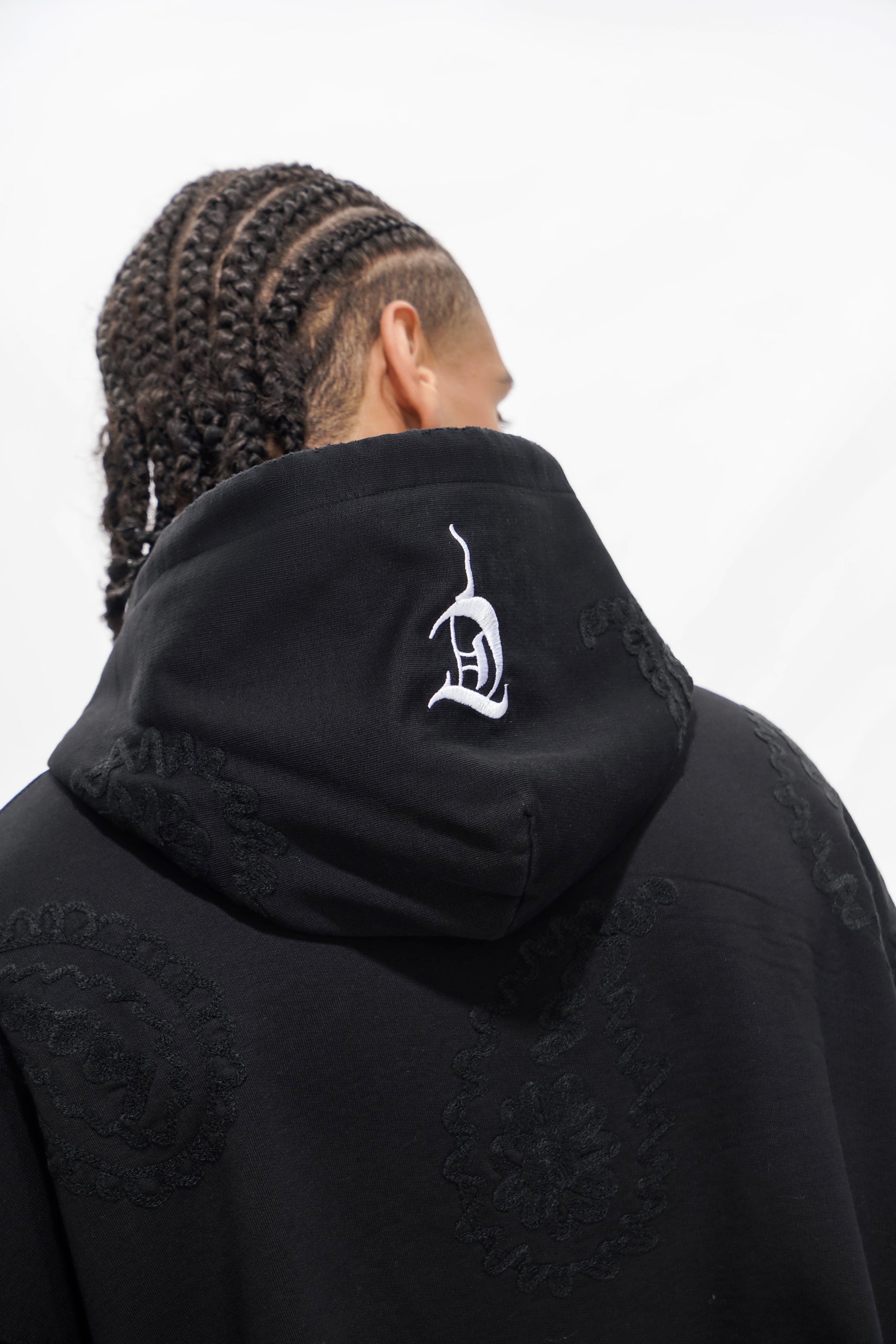 "PAISLEY COMMAND" Schwarzer Hoodie