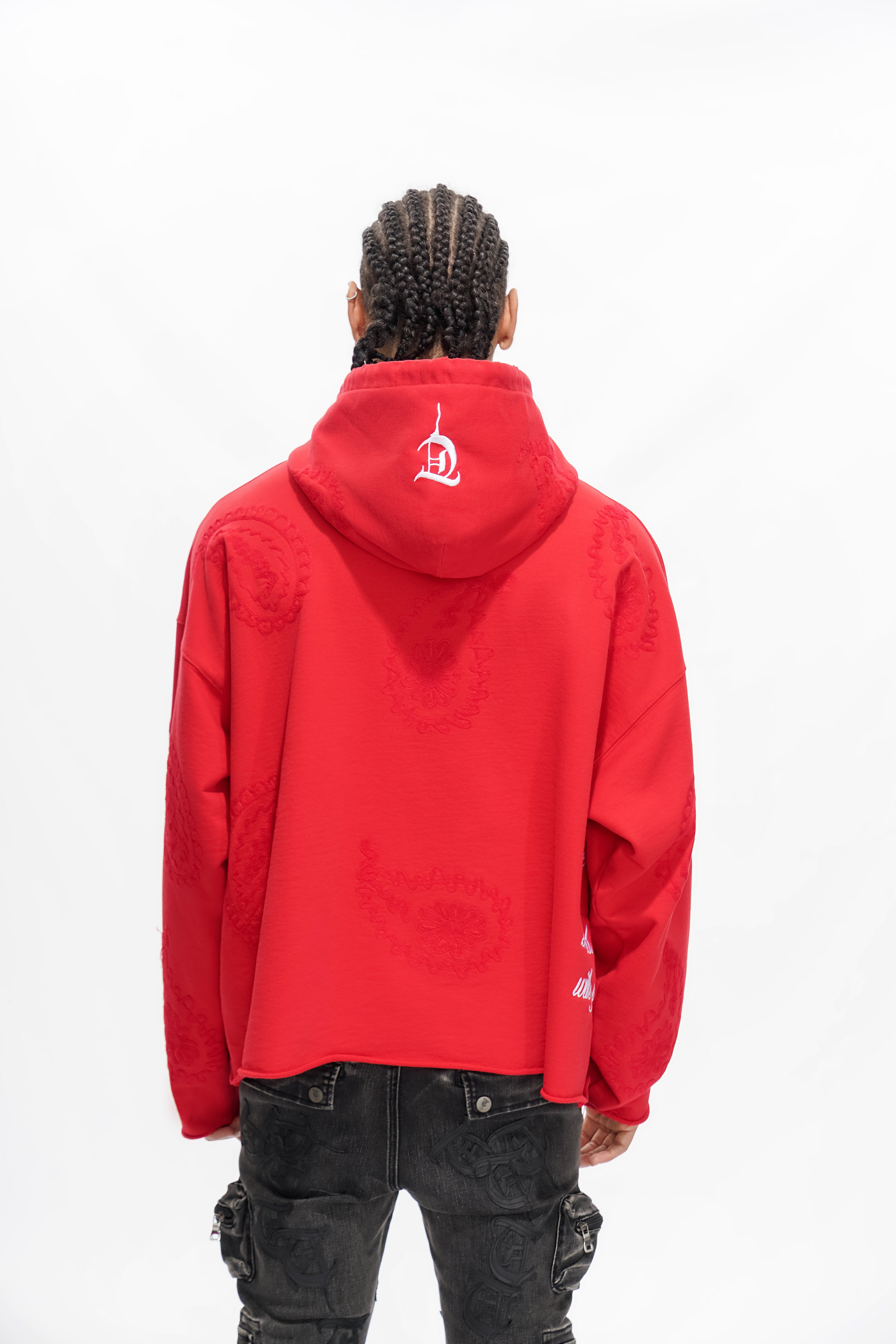 "PAISLEY COMMAND" Red Hoodie
