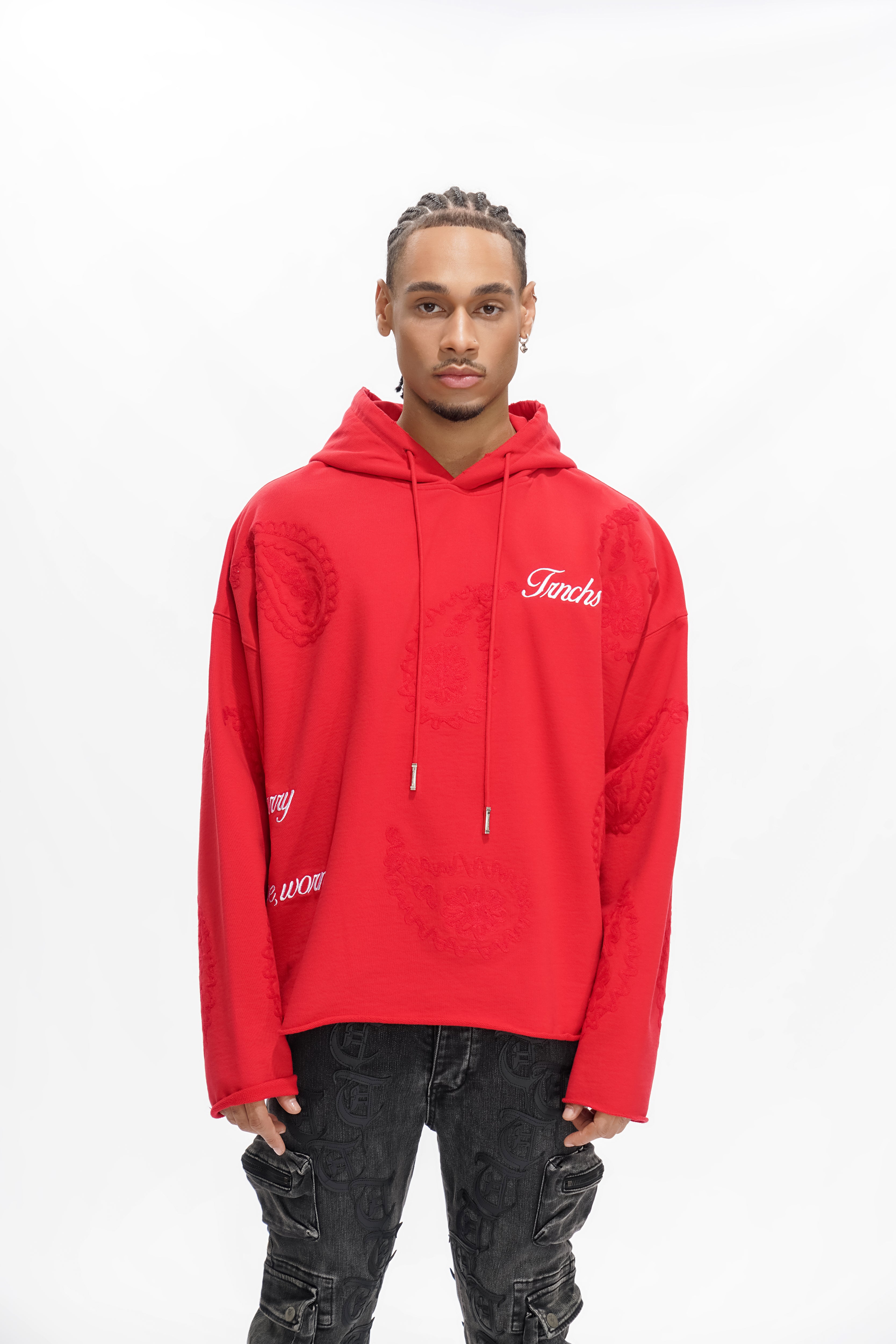 "PAISLEY COMMAND" Red Hoodie