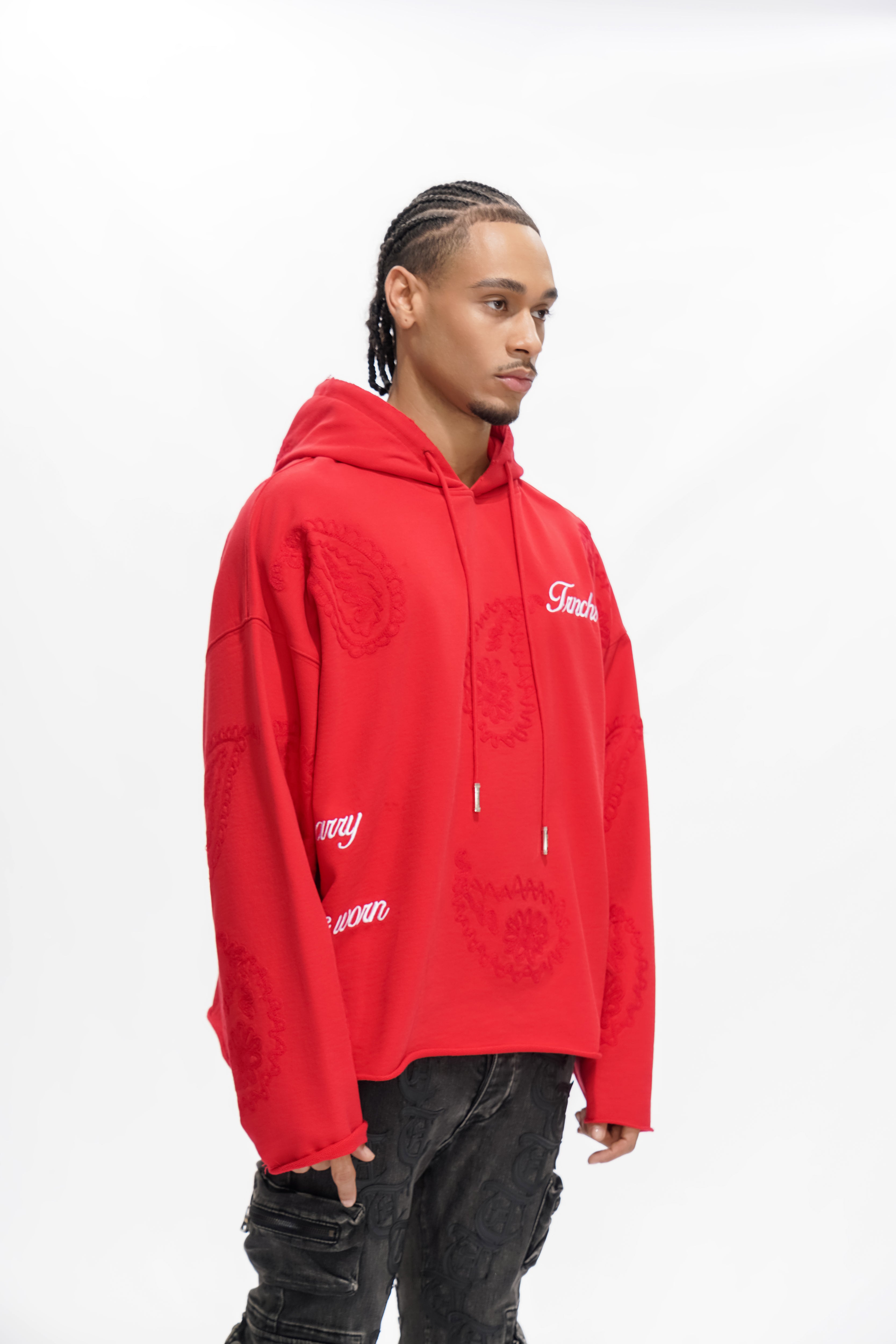 "PAISLEY COMMAND" Red Hoodie