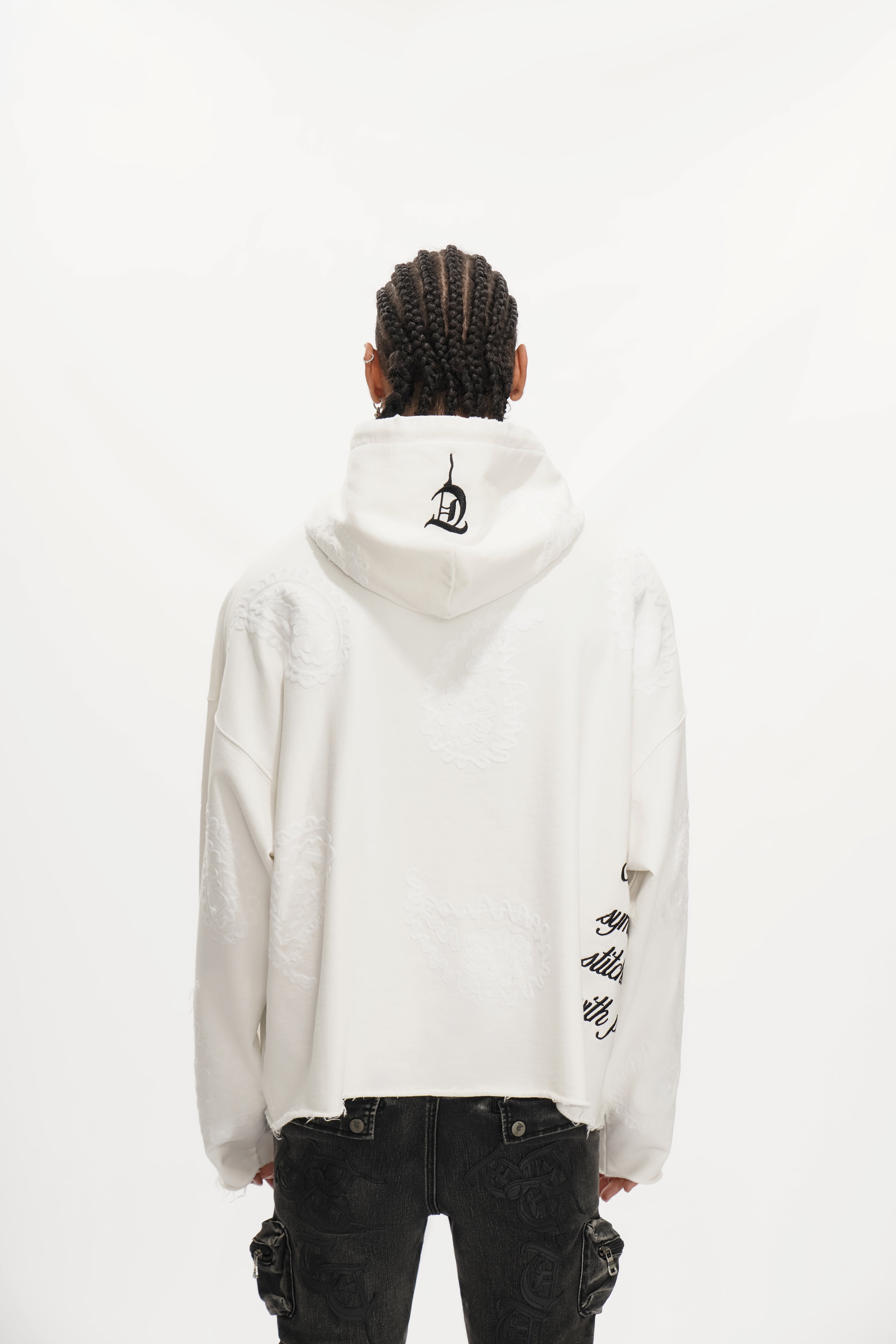 "PAISLEY COMMAND" White Hoodie