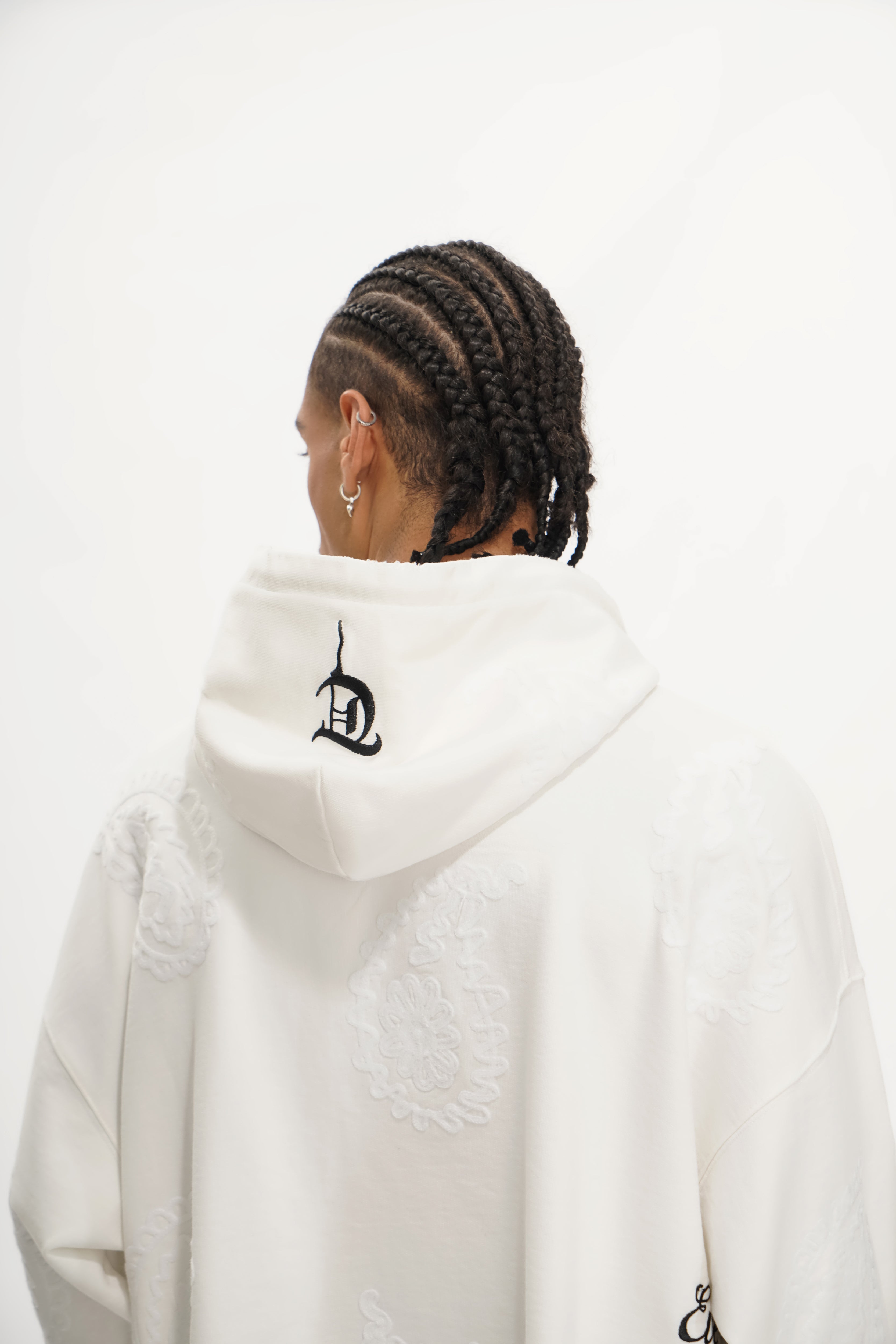 "PAISLEY COMMAND" White Hoodie