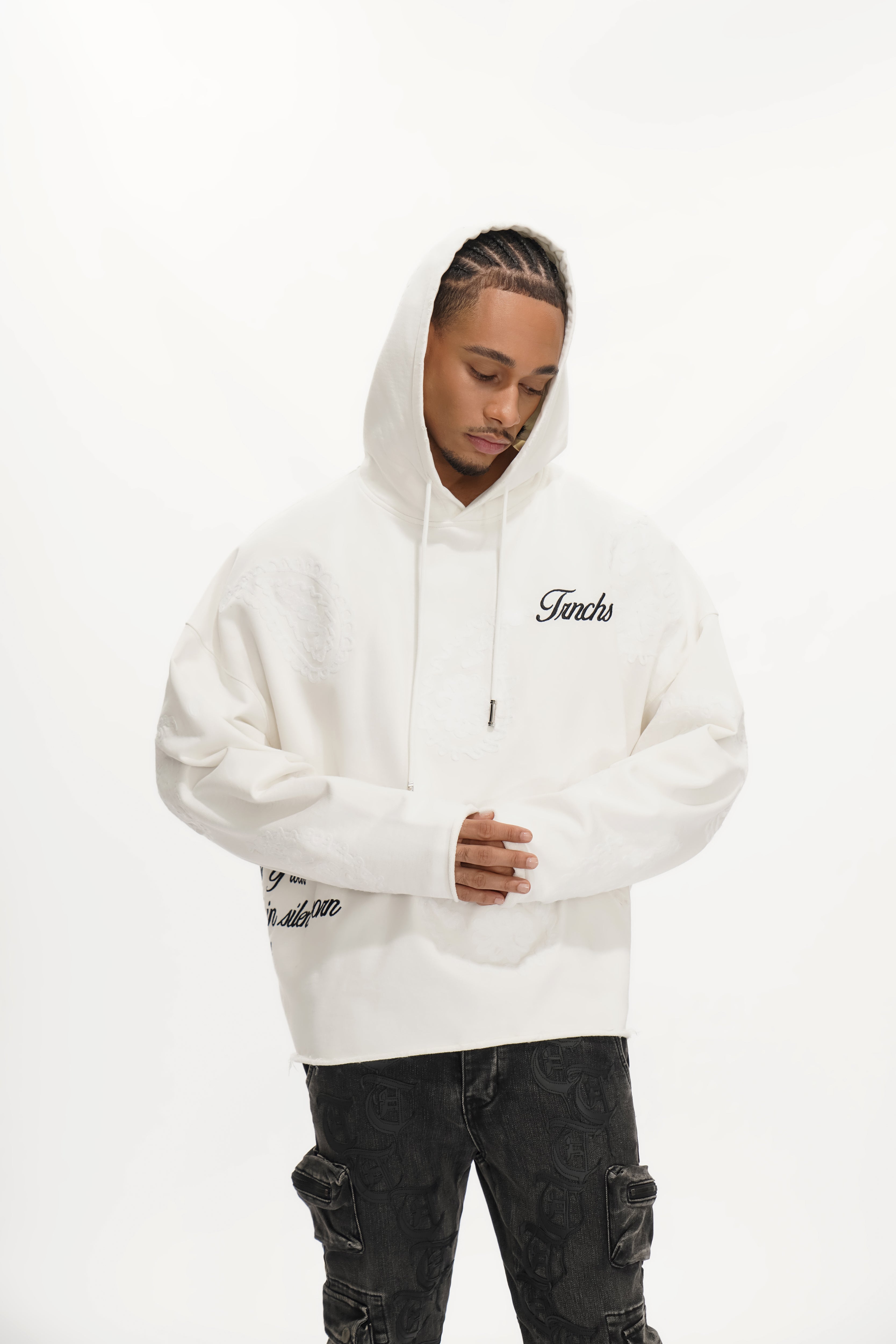 "PAISLEY COMMAND" White Hoodie