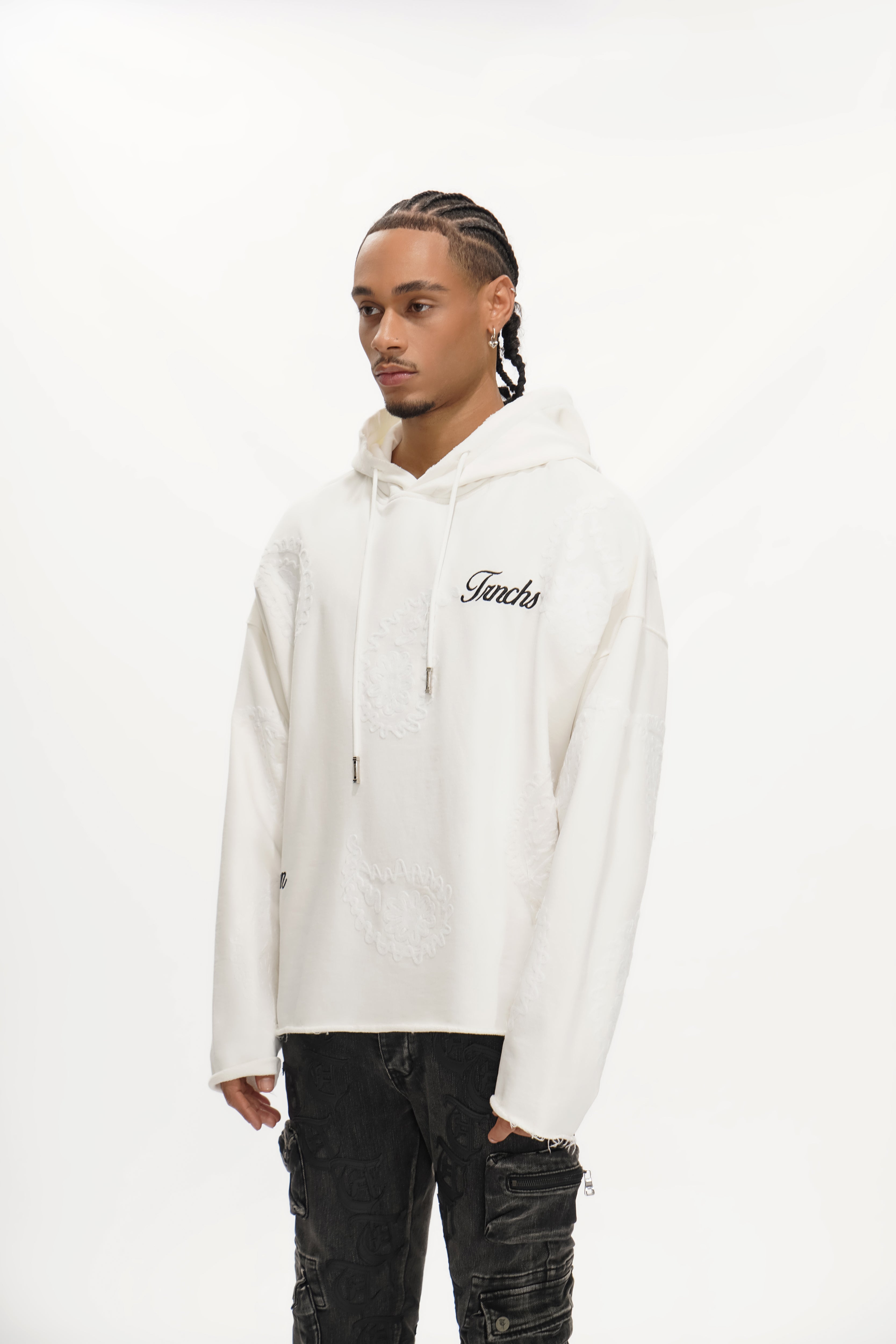 "PAISLEY COMMAND" White Hoodie
