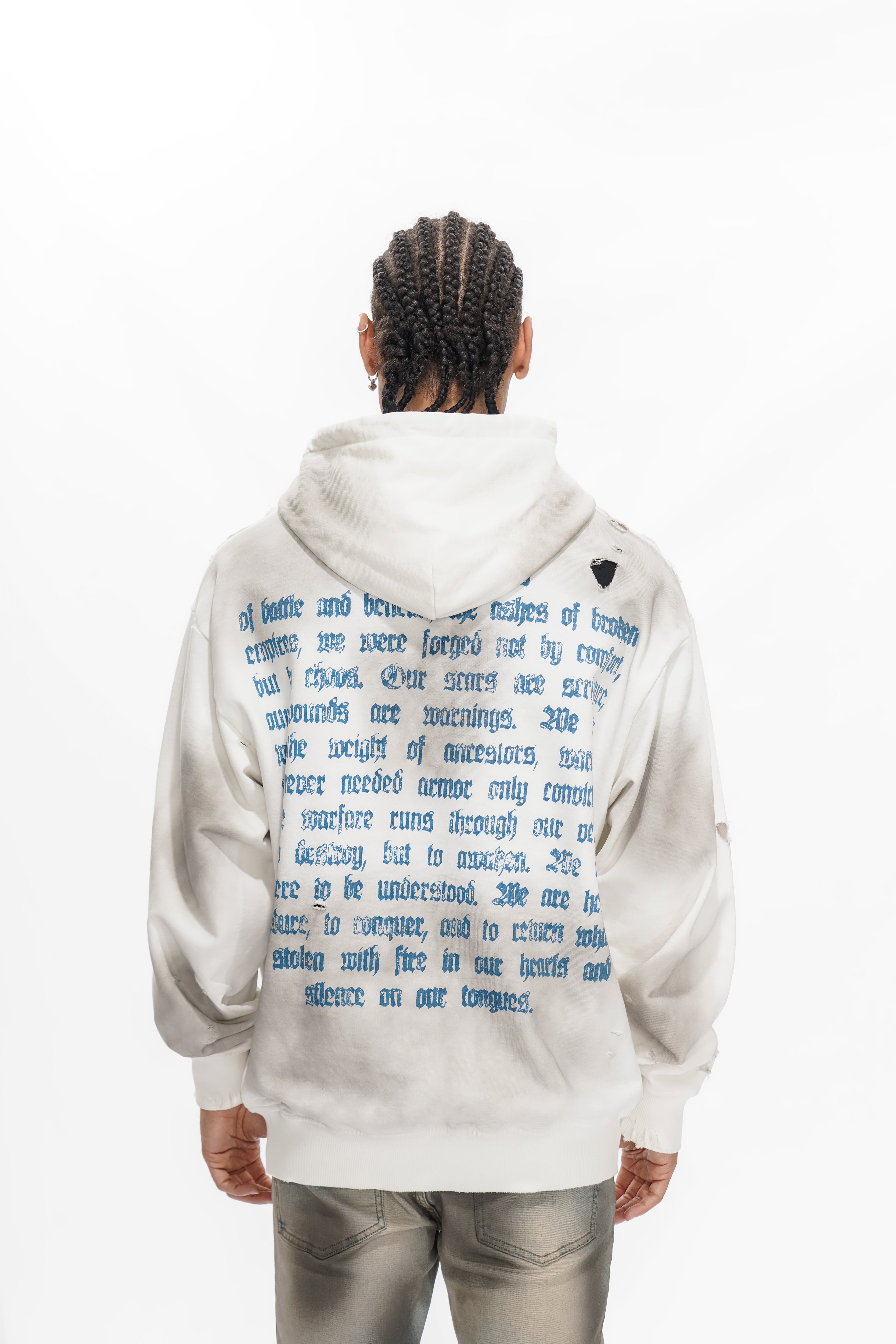 DIVINE WAR Weißer Hoodie