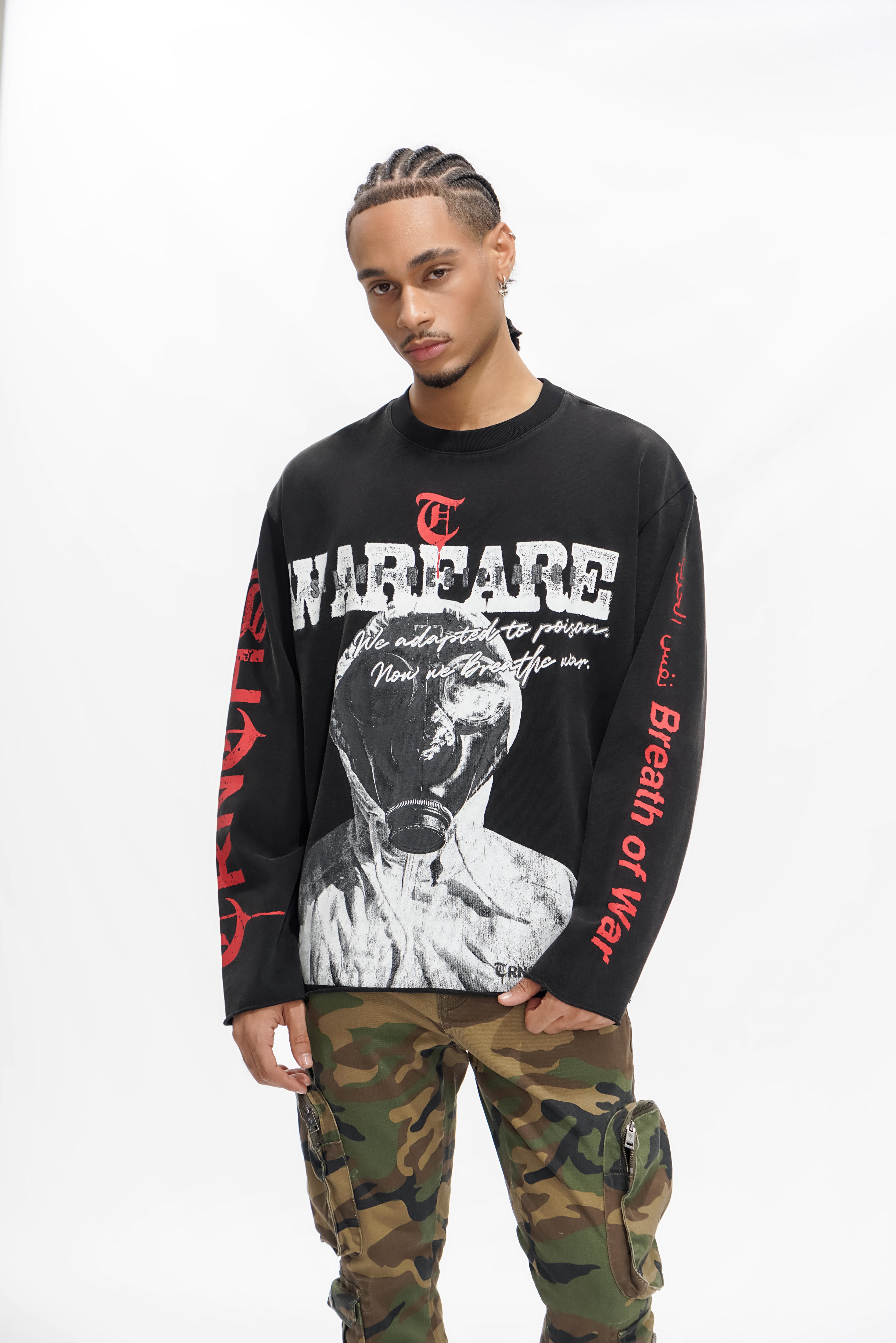 "WARFARE" Black Long Sleeve