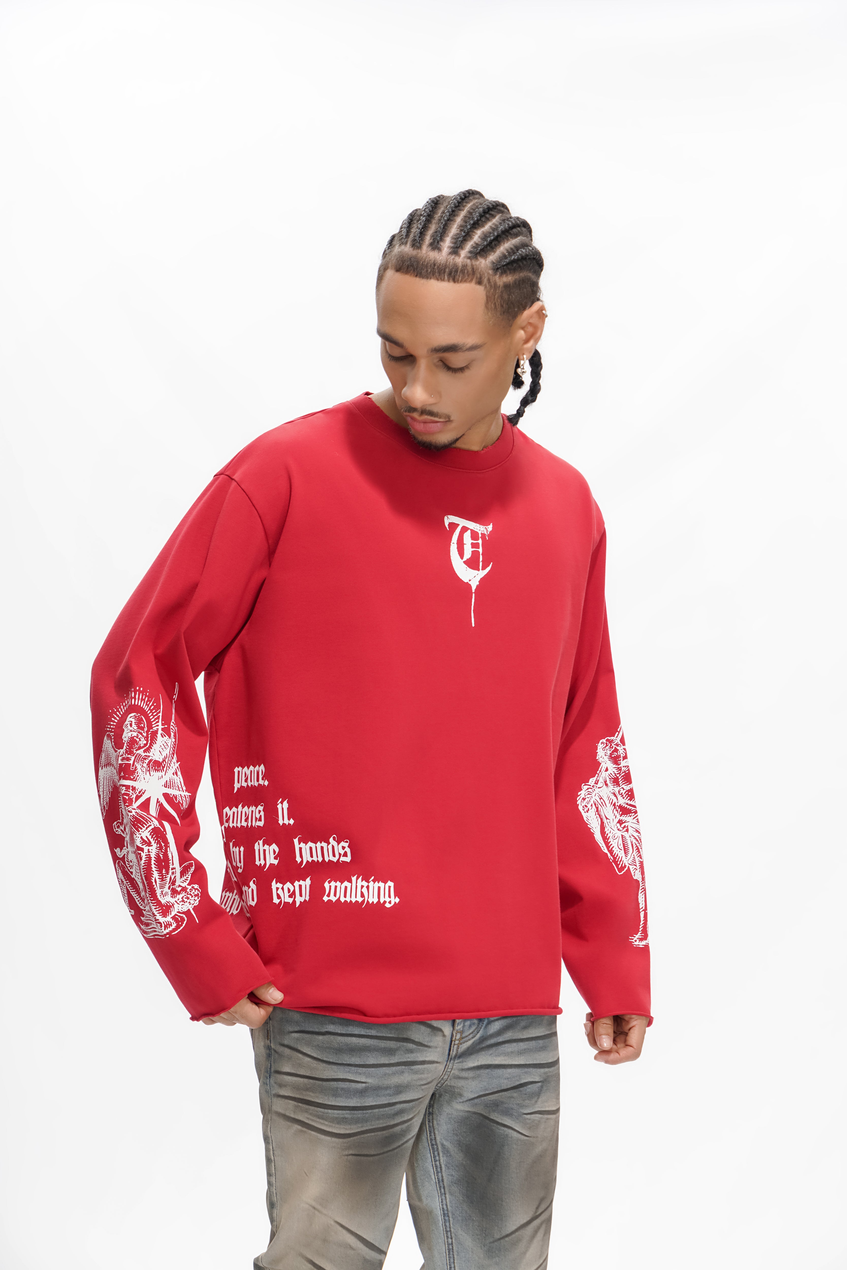 "BUILT BY BLOOD" Burgunder Langarm