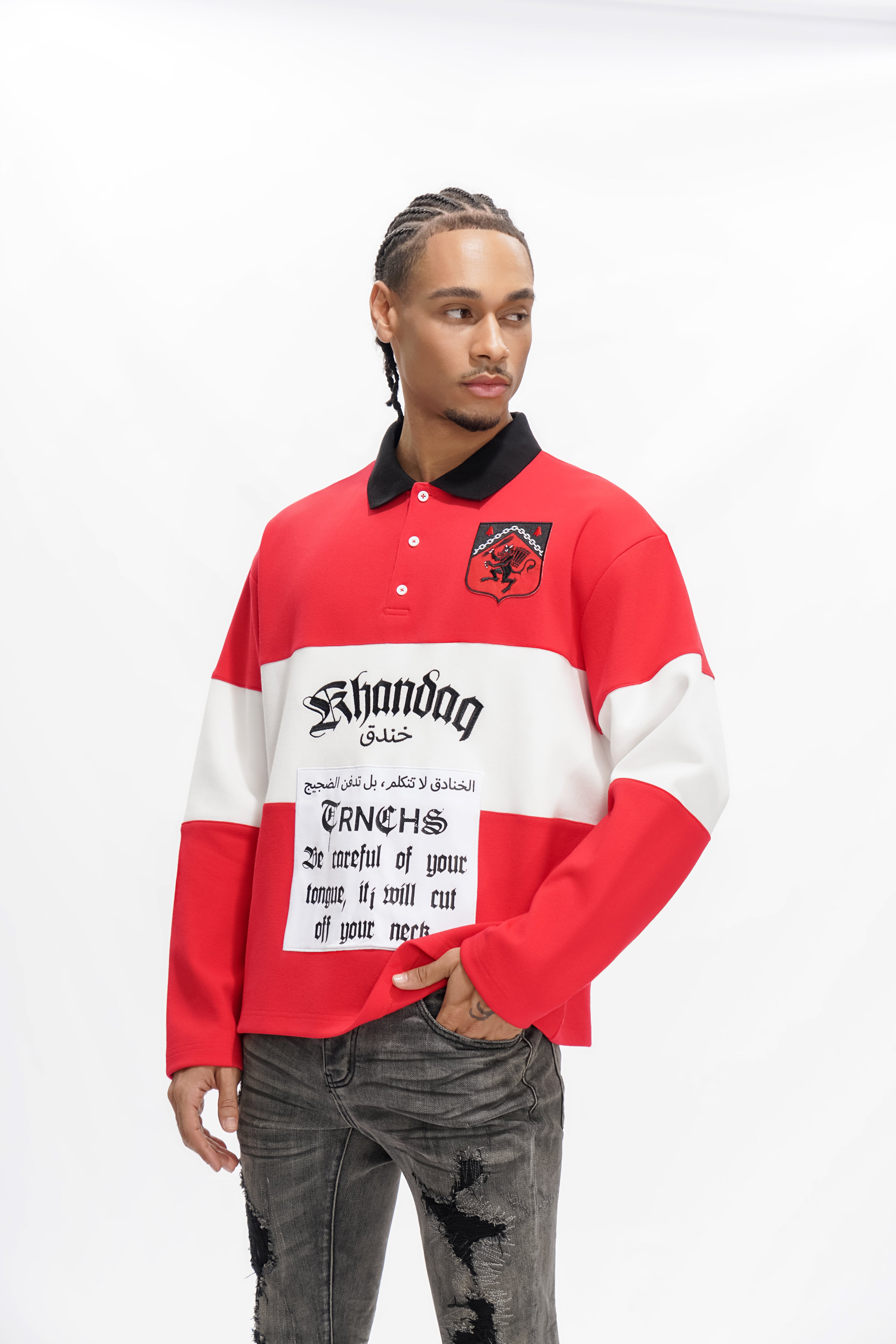 COMBAT POLO Rot/Weiß T-Shirt