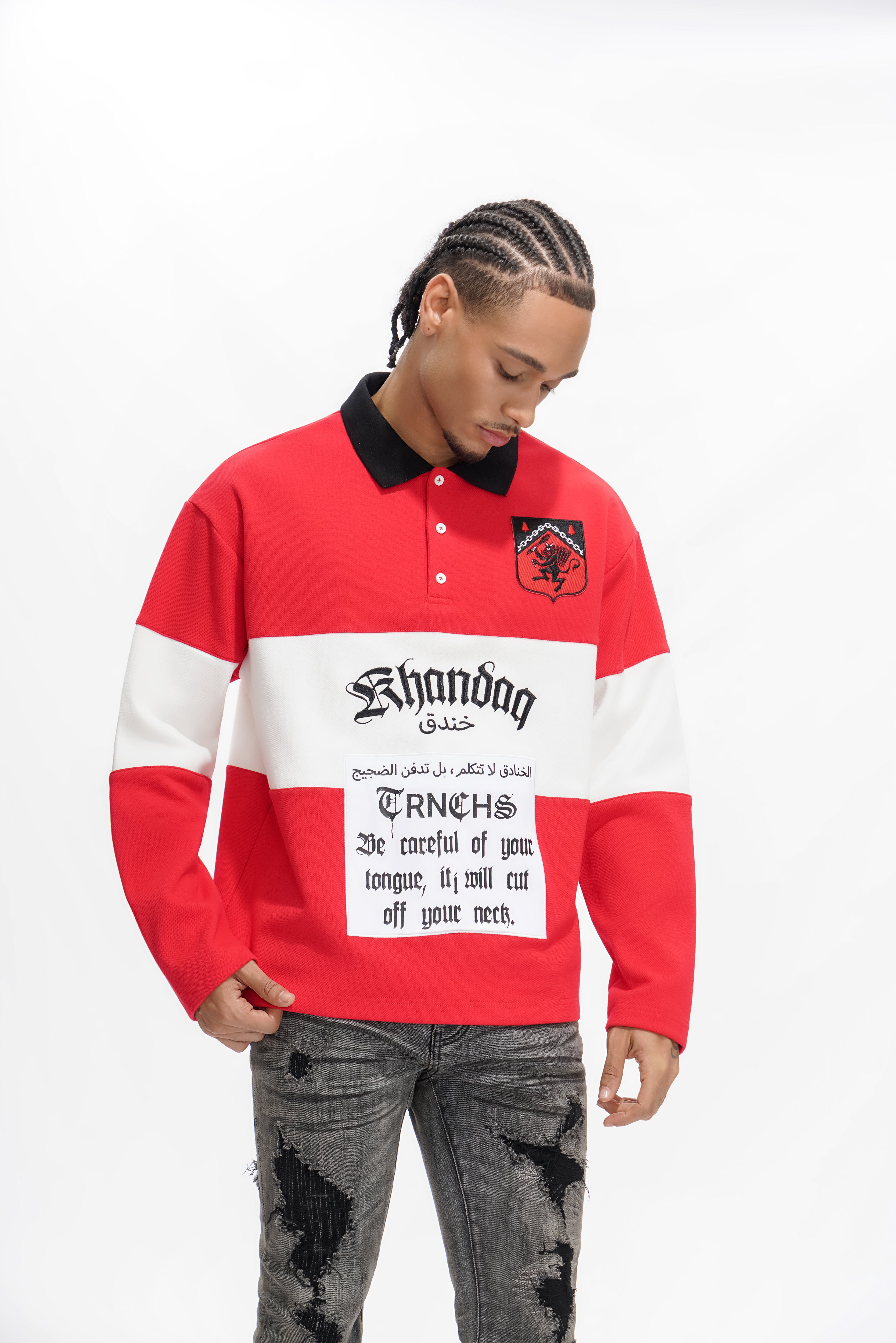 COMBAT POLO Rot/Weiß T-Shirt