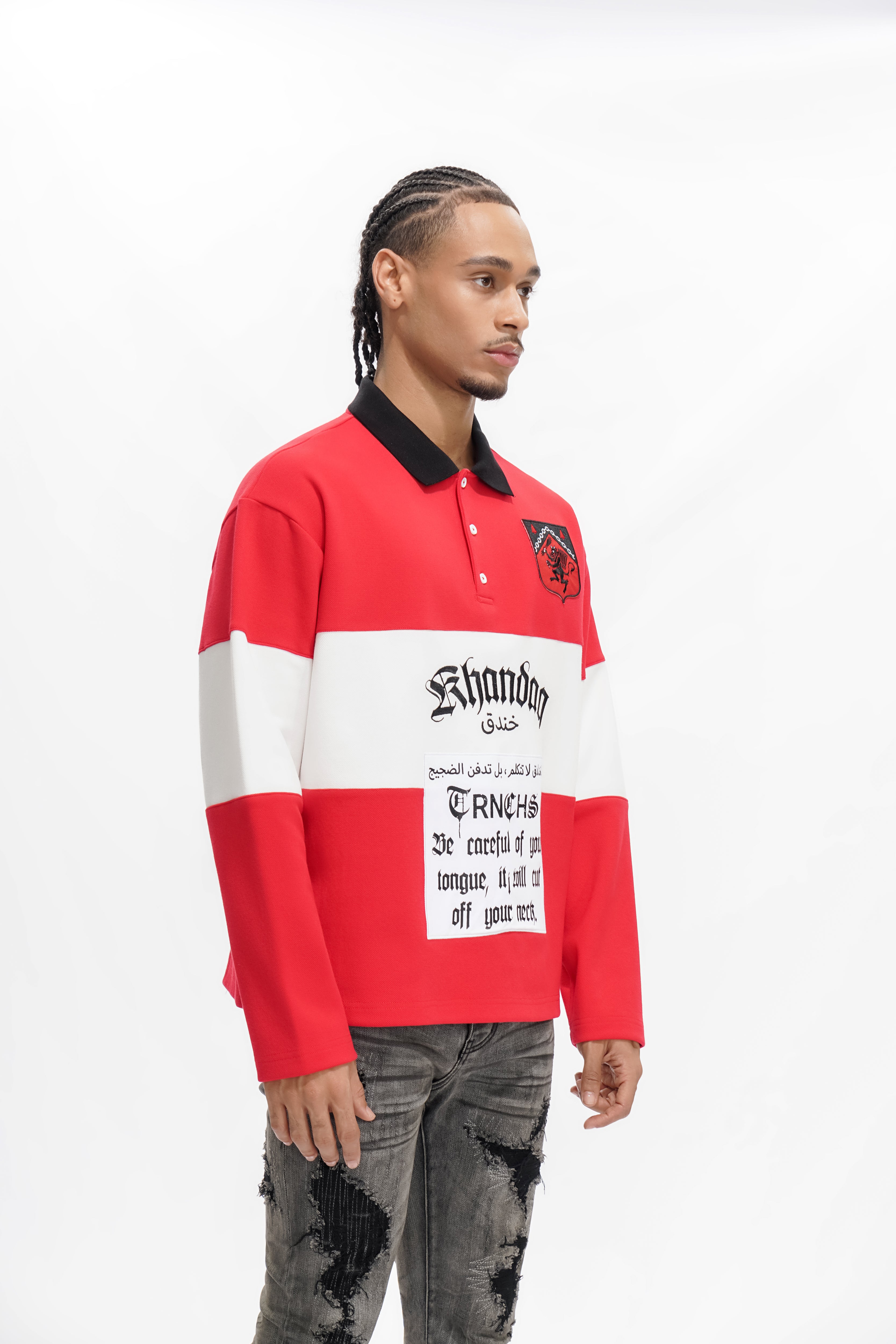 COMBAT POLO Rot/Weiß T-Shirt