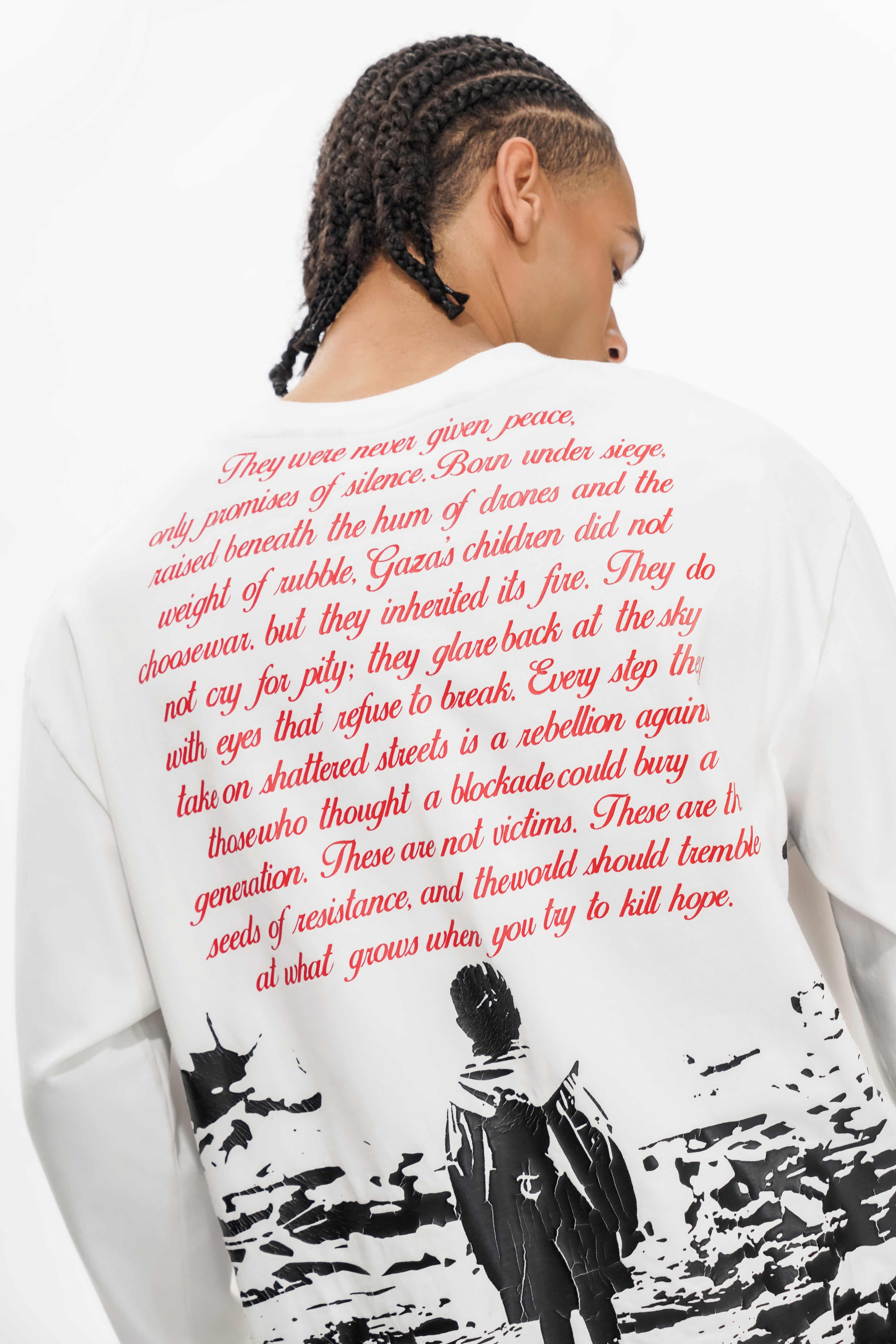 HIND RAJAB Weißes Langarm-T-Shirt