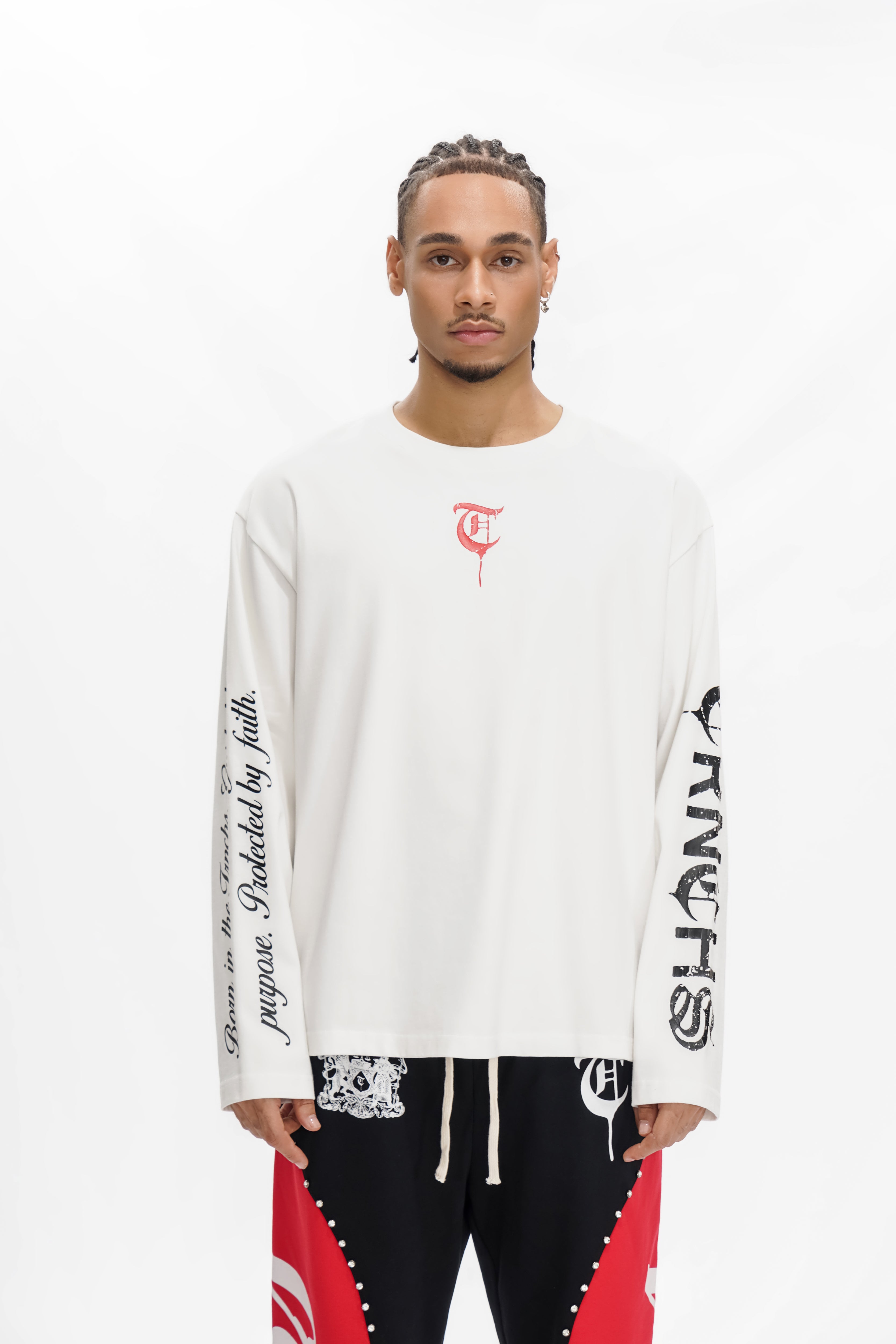 HIND RAJAB Weißes Langarm-T-Shirt