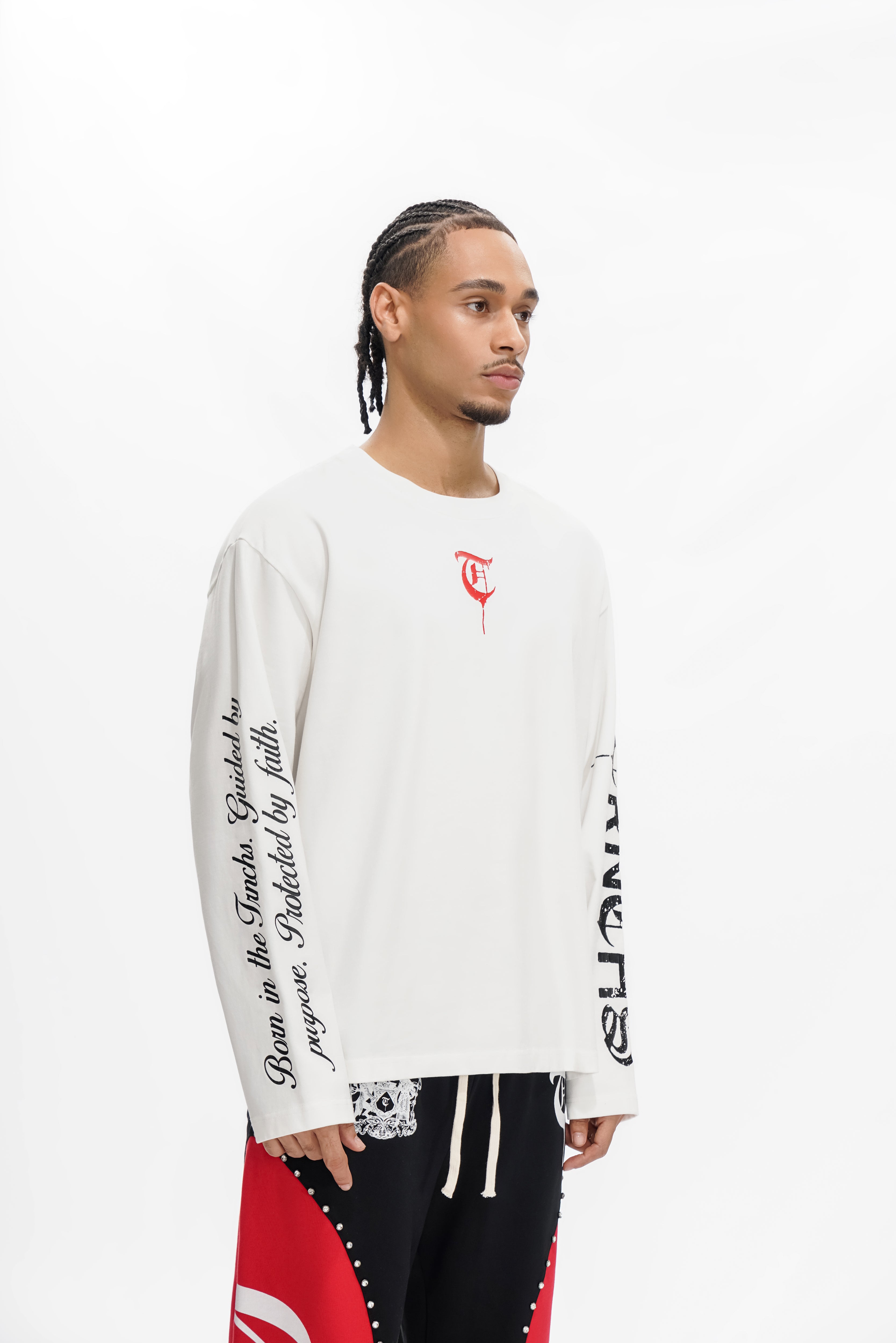 HIND RAJAB Weißes Langarm-T-Shirt