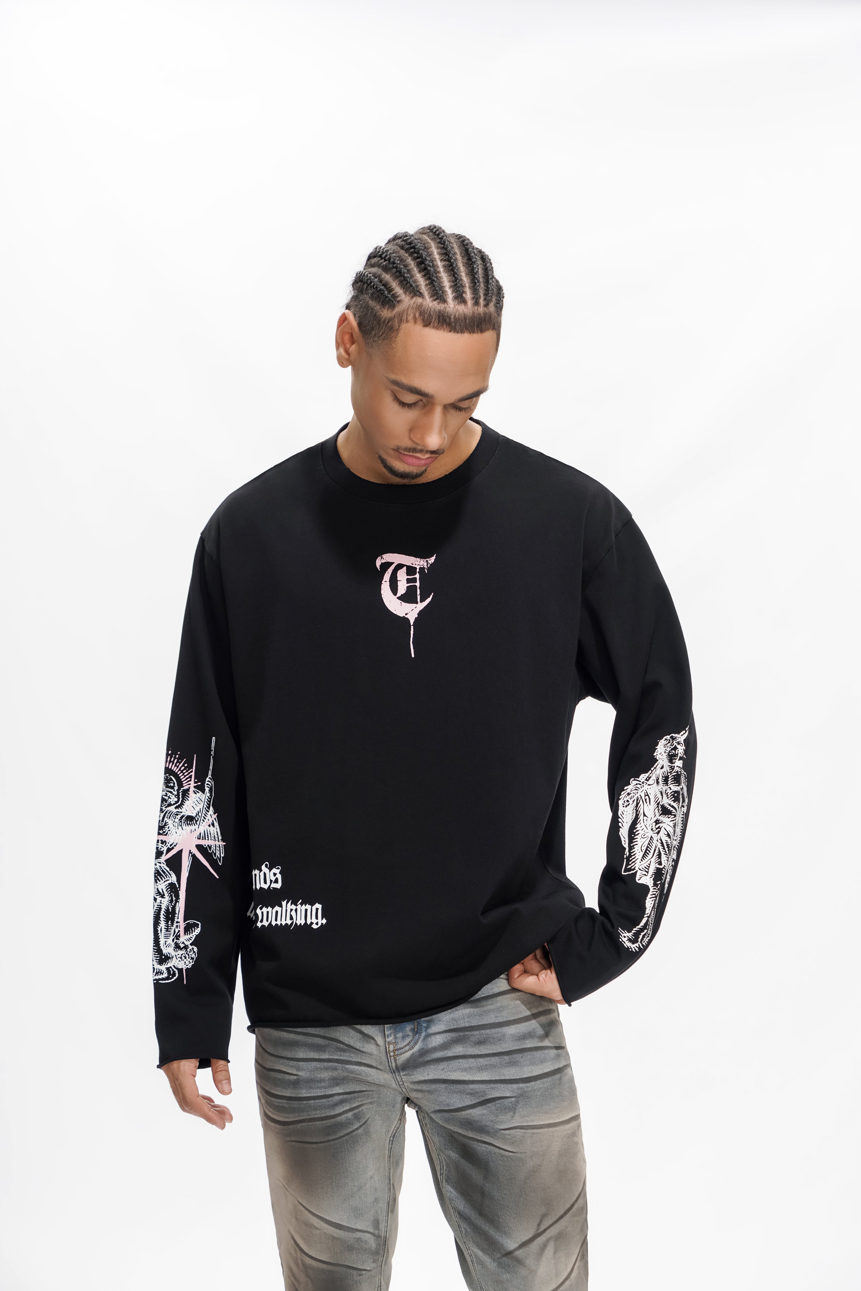 "BUILT BY BLOOD" Schwarzes Langarmshirt