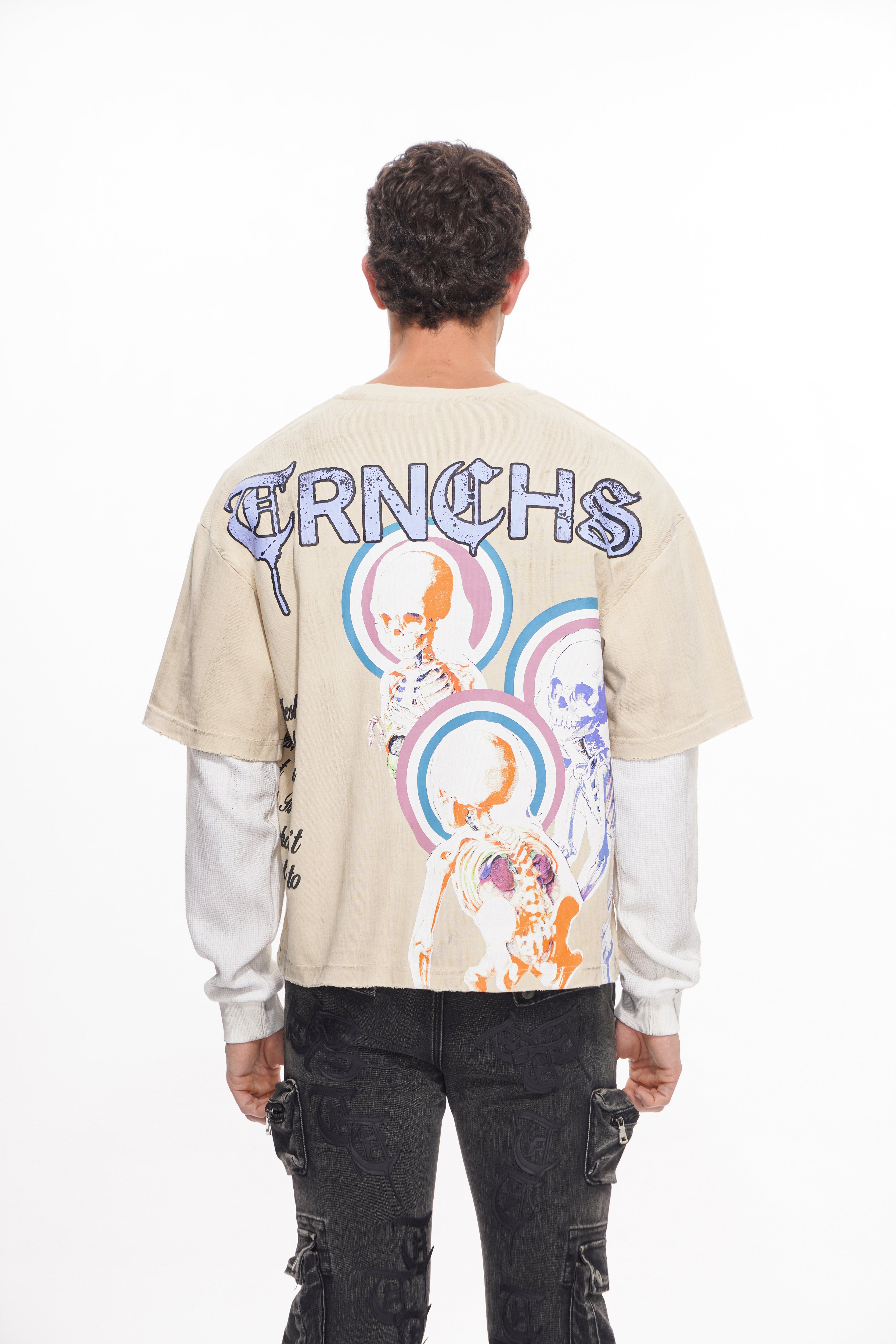 BORN TO DISRUPT White/Khaki Long Sleeve