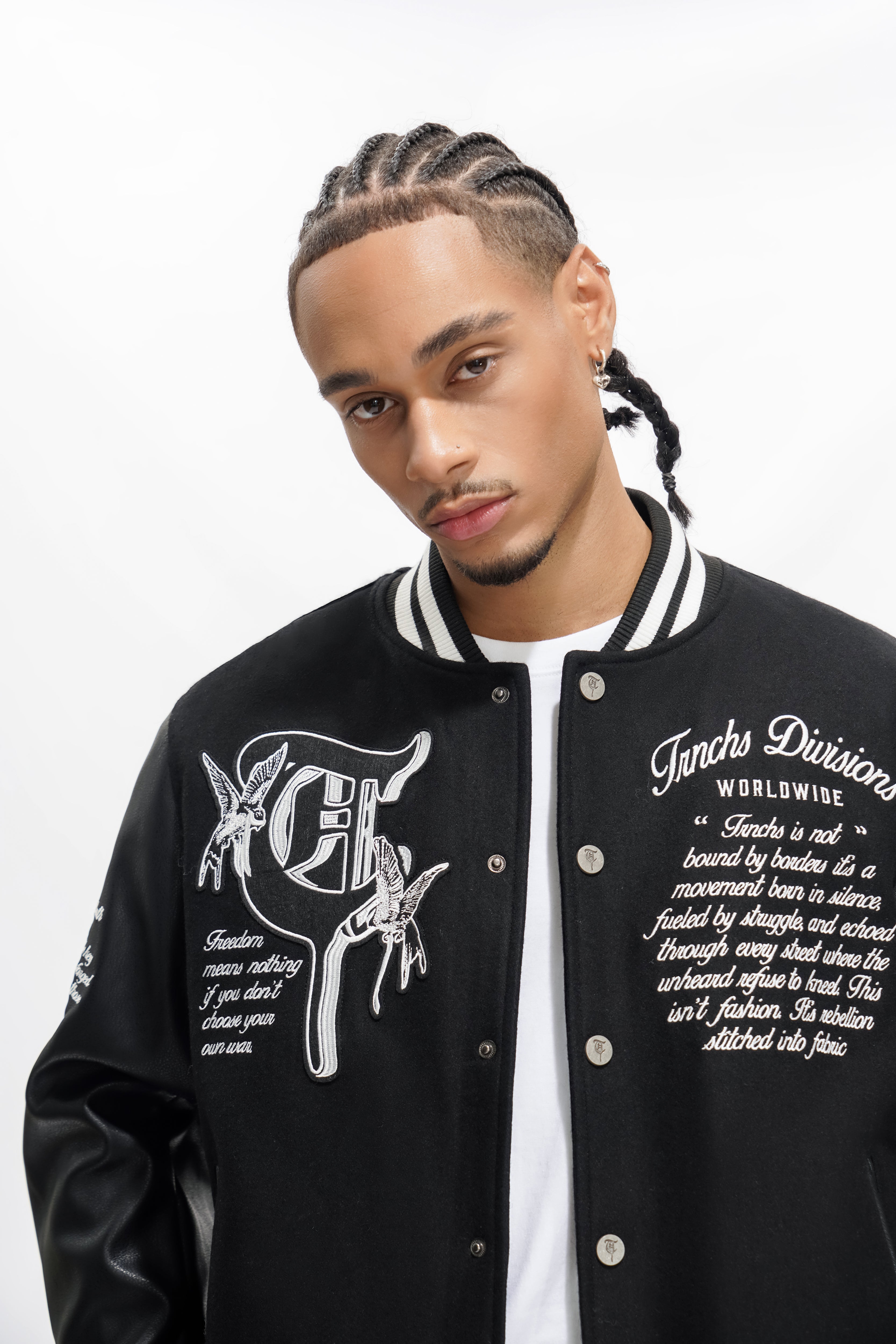 LEAD THE PACK Black Varsity Jacket